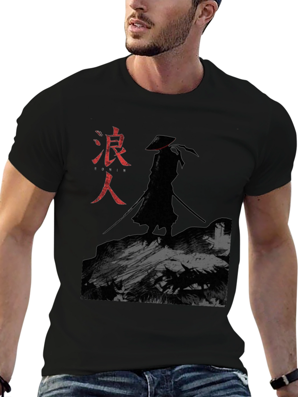 Ronin Samurai Graphic T-Shirt - Black