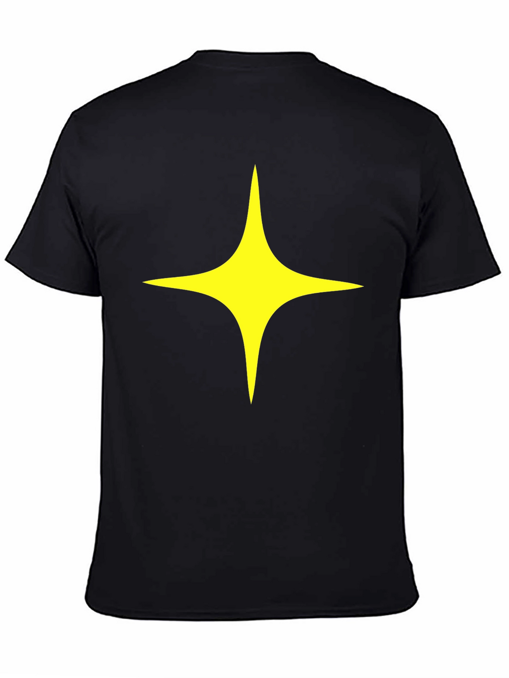 Black T-Shirt with Yellow Star Design