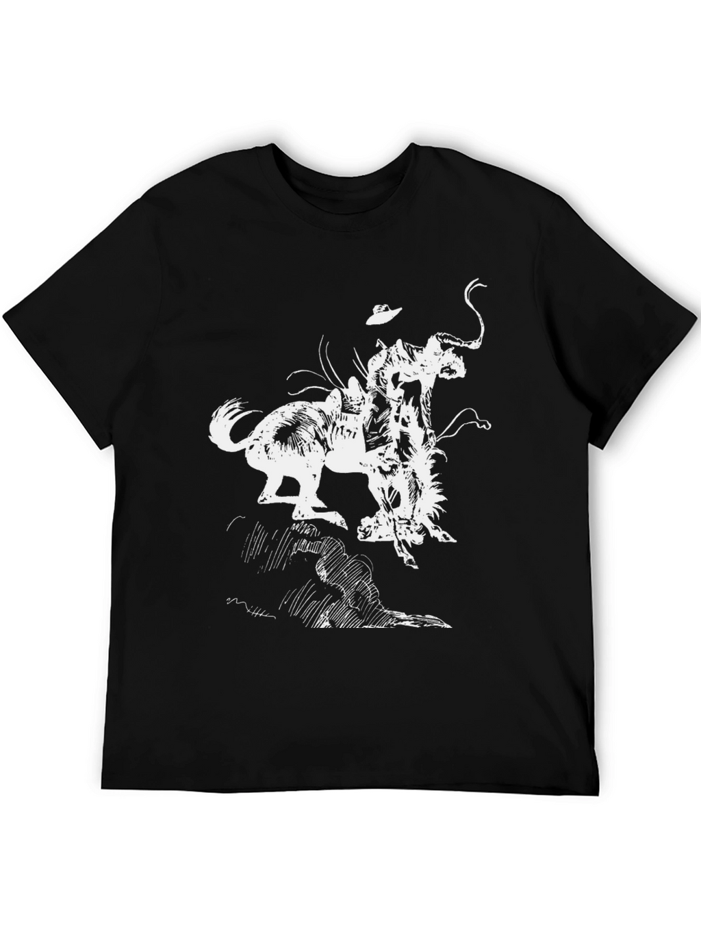 Black Graphic Tee - Bronco Rider T-Shirt