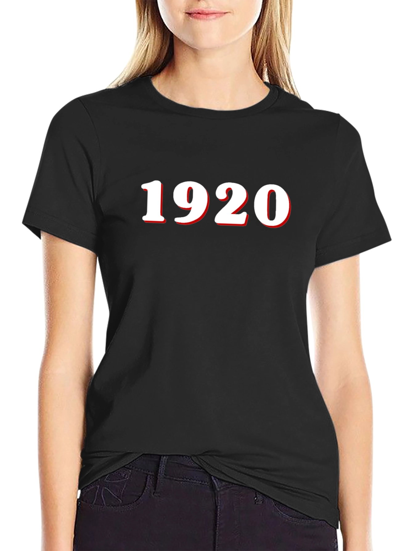 1920 Print Black T-Shirt