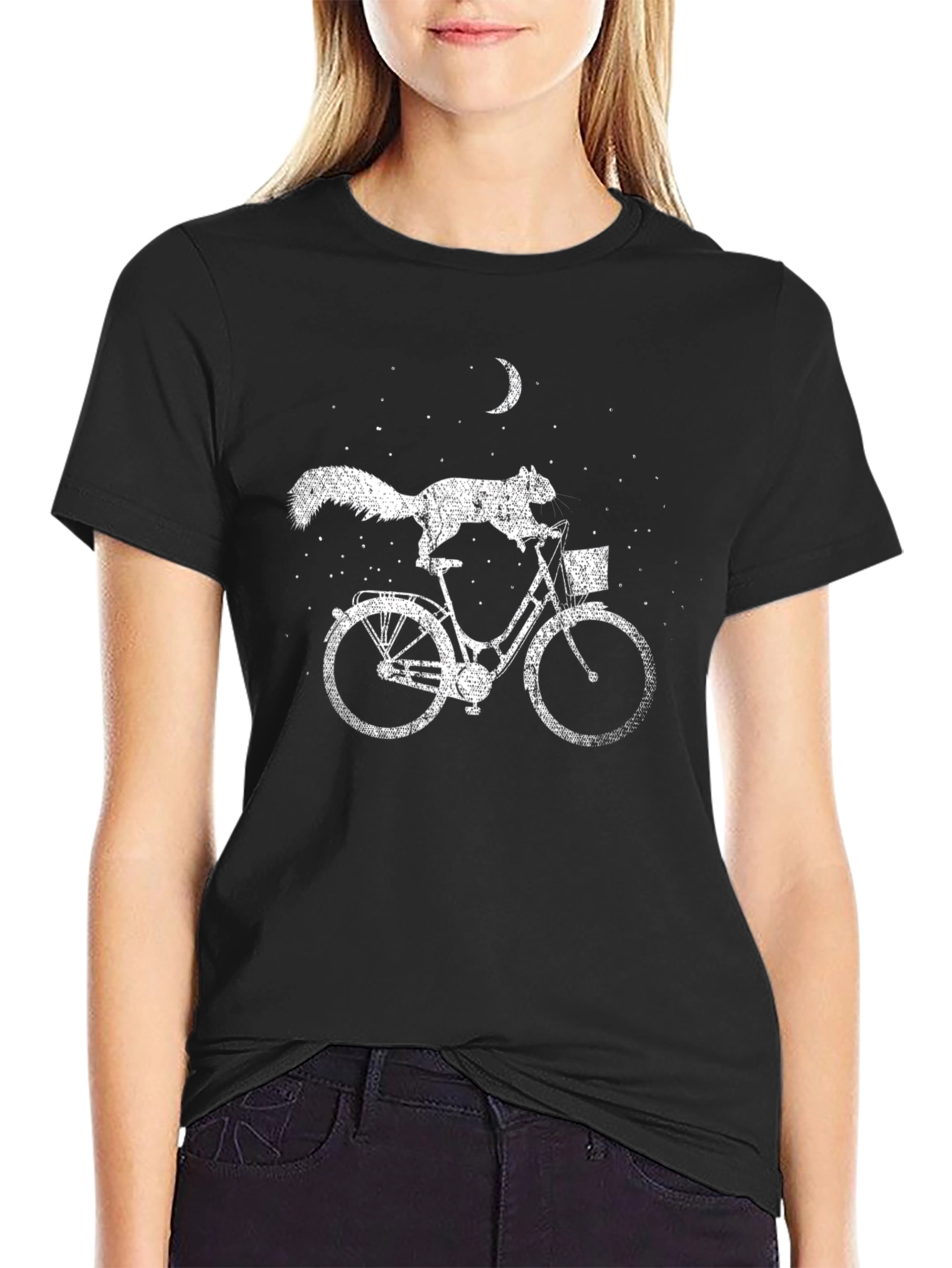 Squirrel on Bike Graphic Tee - Unique T-Shirt