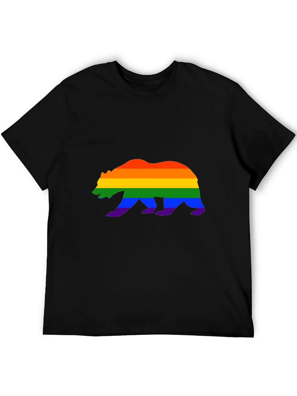 Pride Bear Graphic Tee - Black Cotton Blend