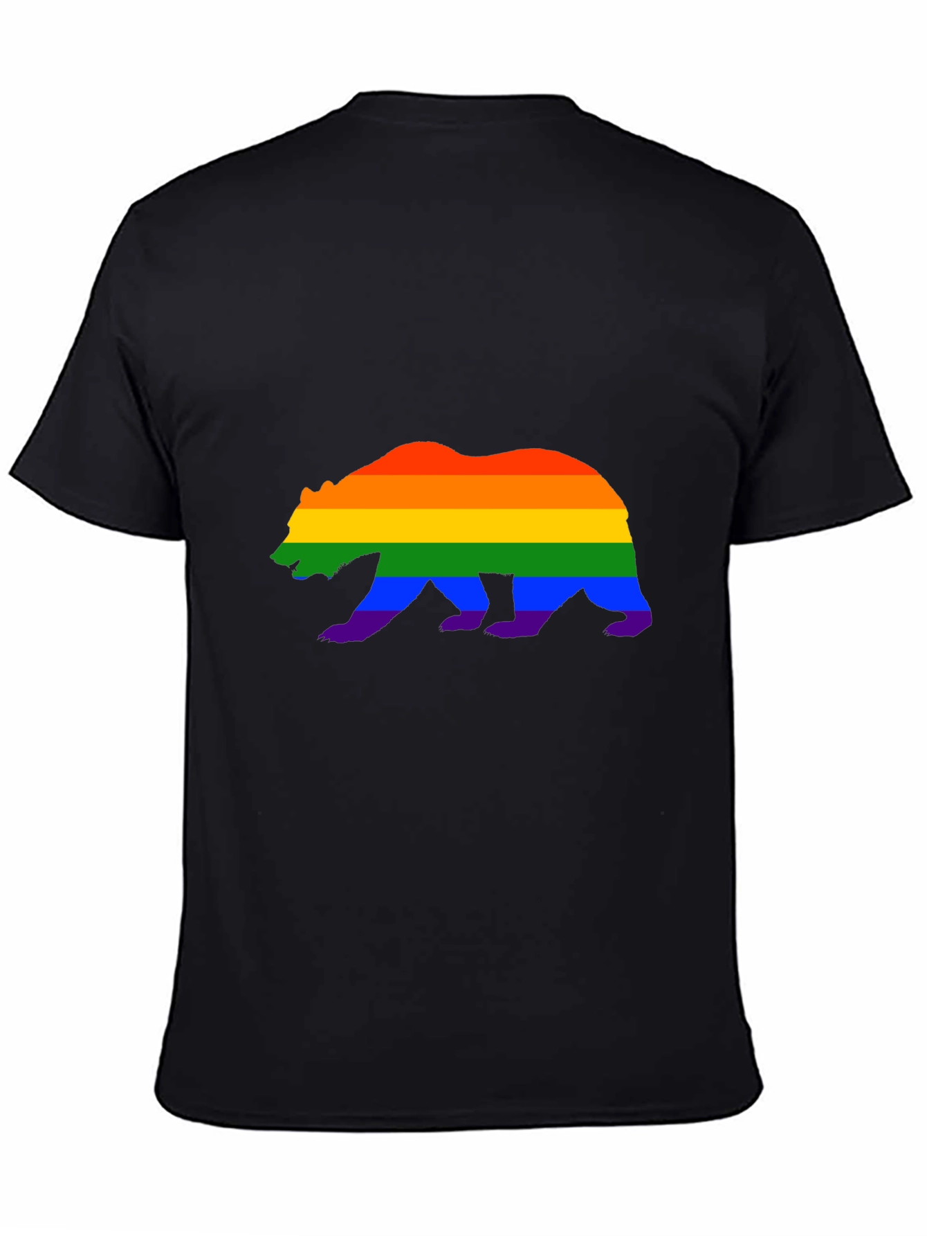 Pride Bear Graphic Tee - Black Cotton Blend