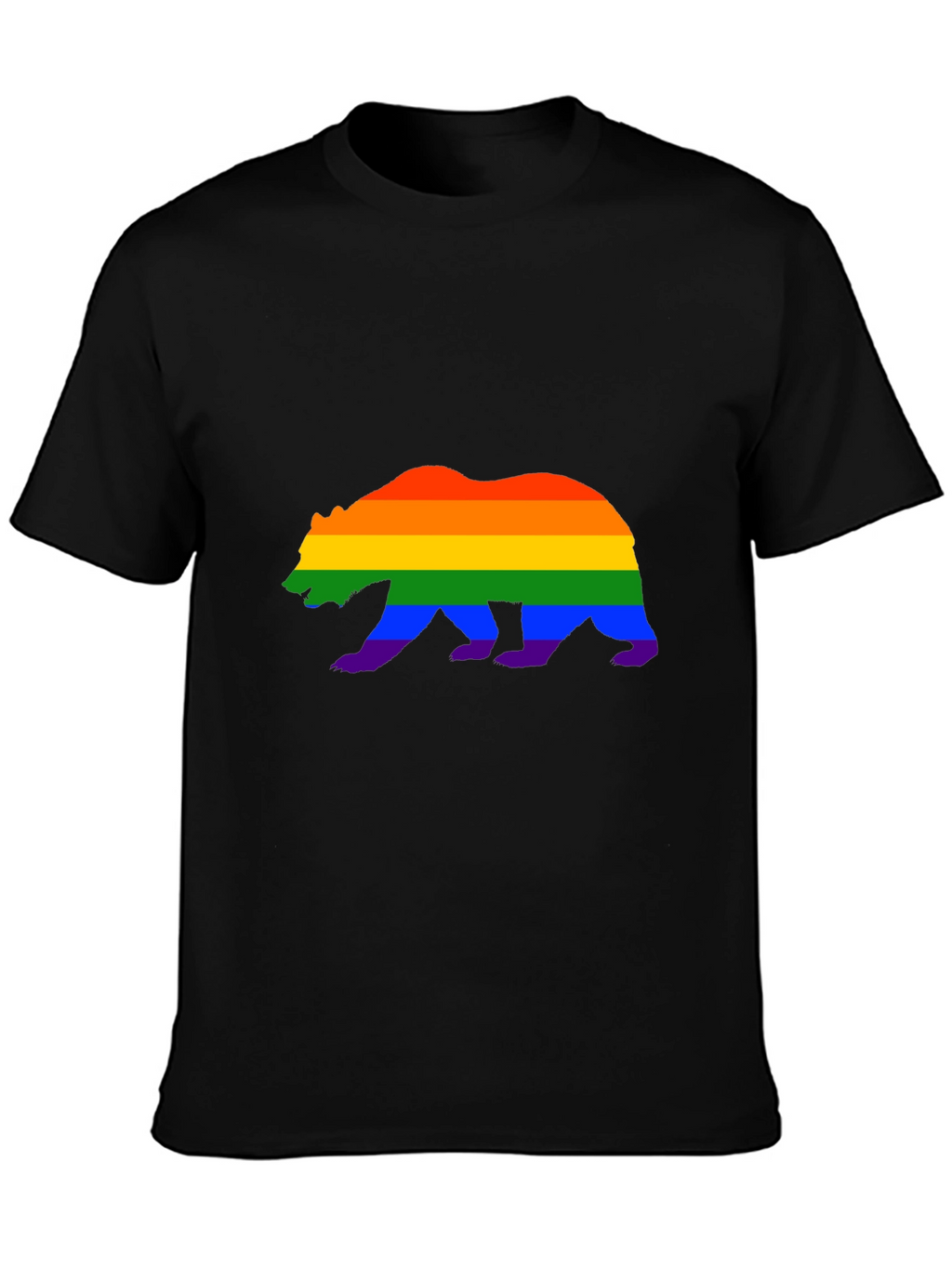 Pride Bear Graphic Tee - Black Cotton Blend