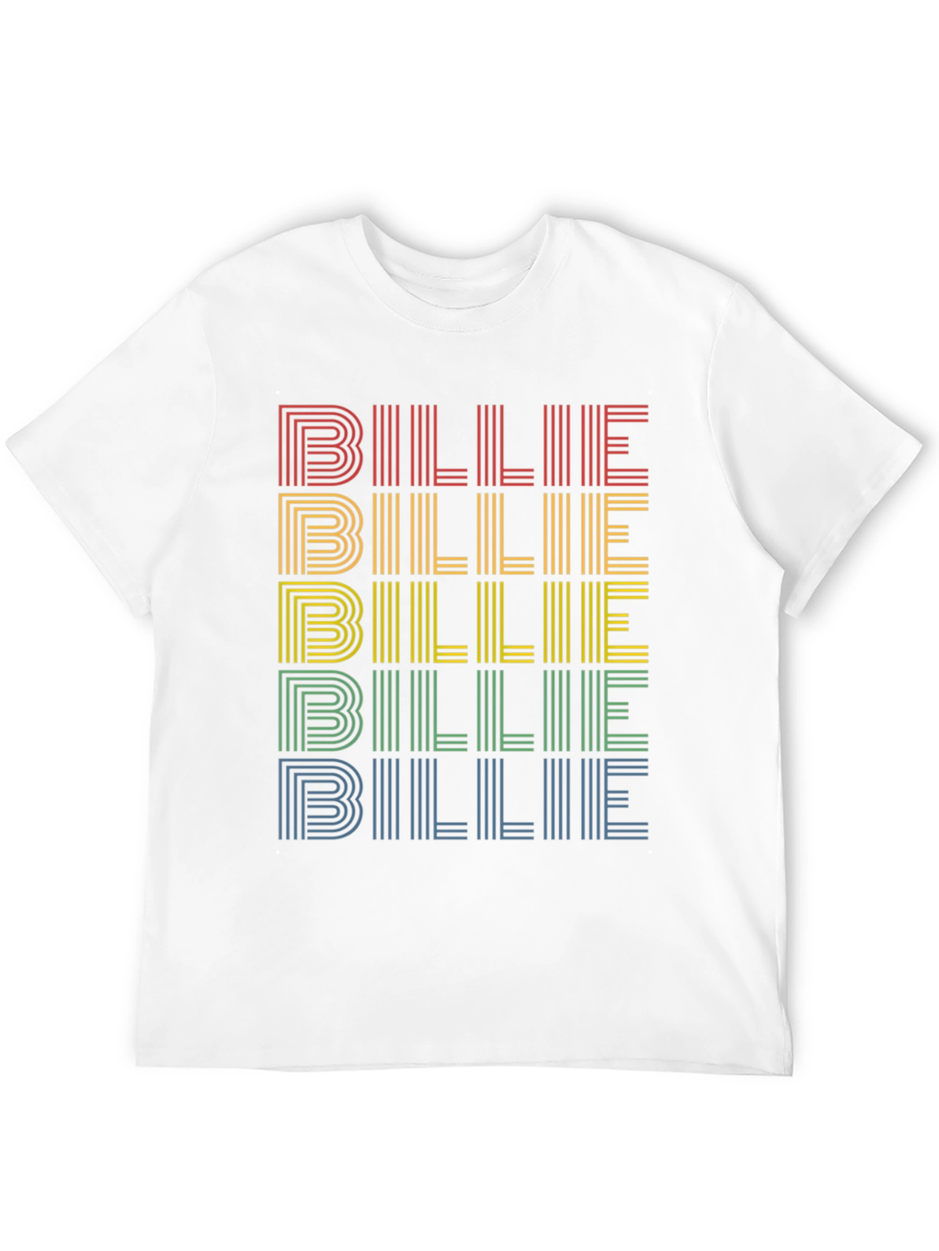 Retro Billie T-Shirt - Rainbow Stacked Design