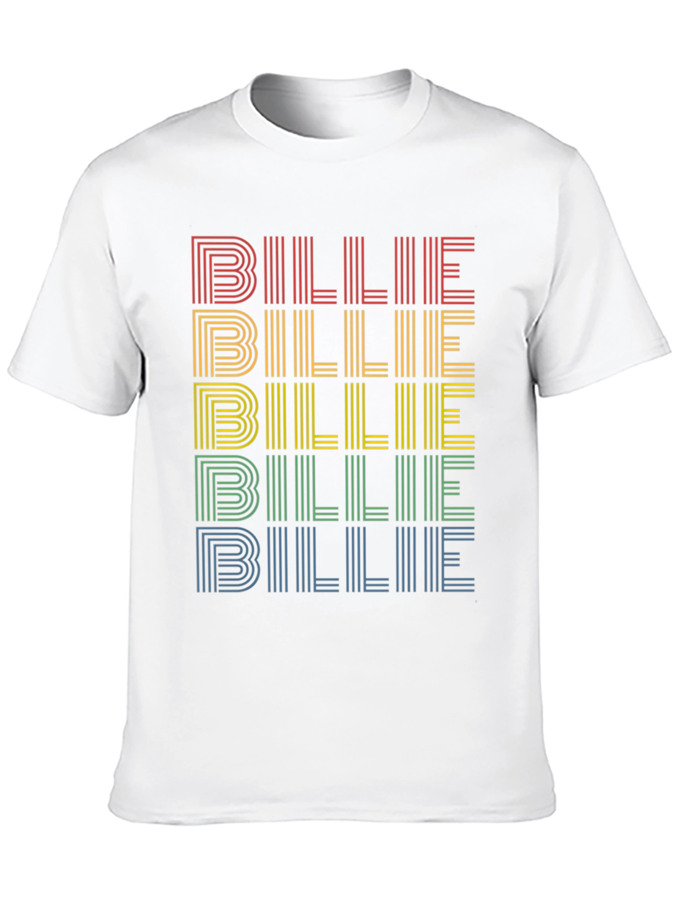 Retro Billie T-Shirt - Rainbow Stacked Design