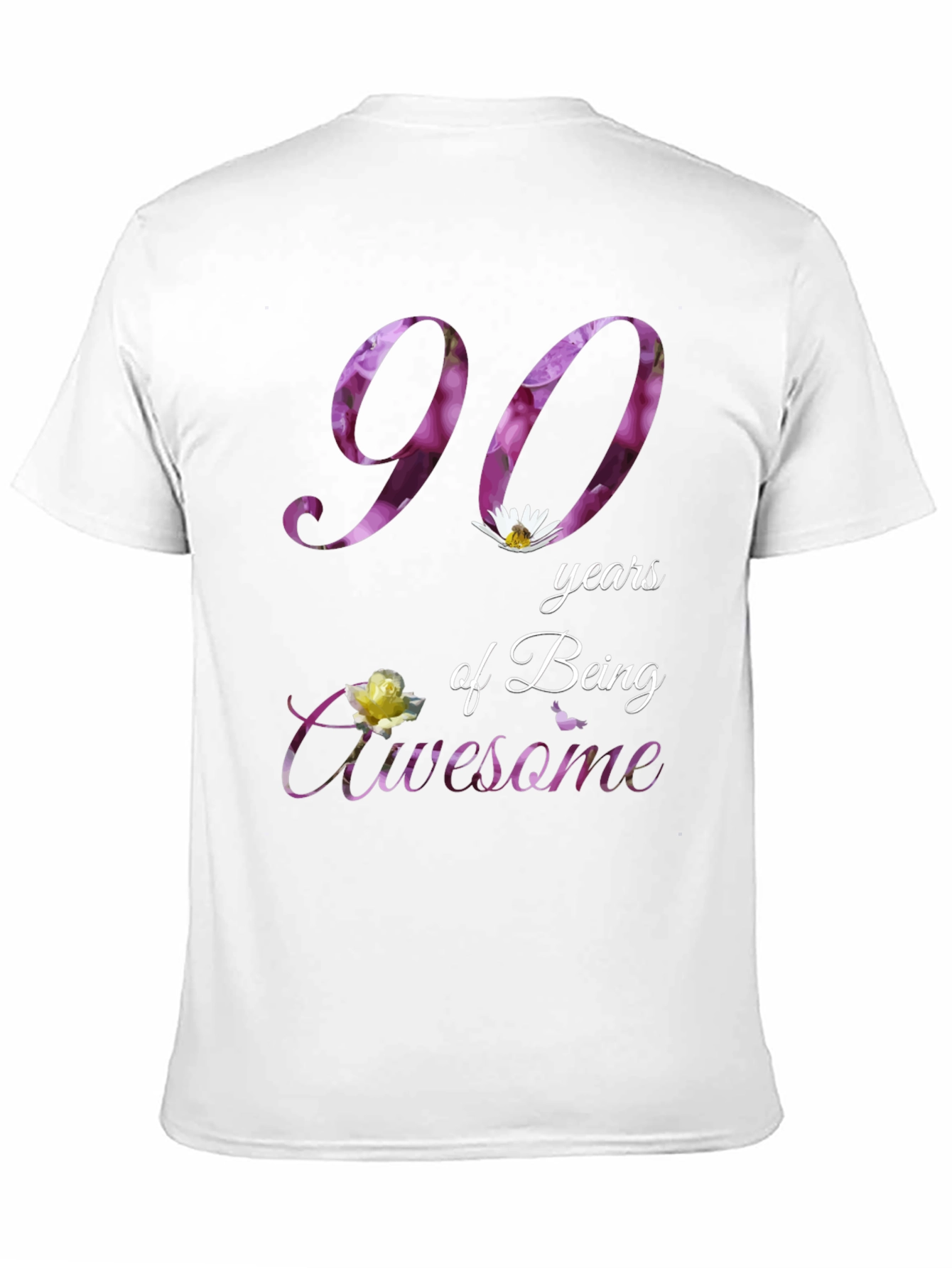 90 Years of Being Awesome Floral T-Shirt