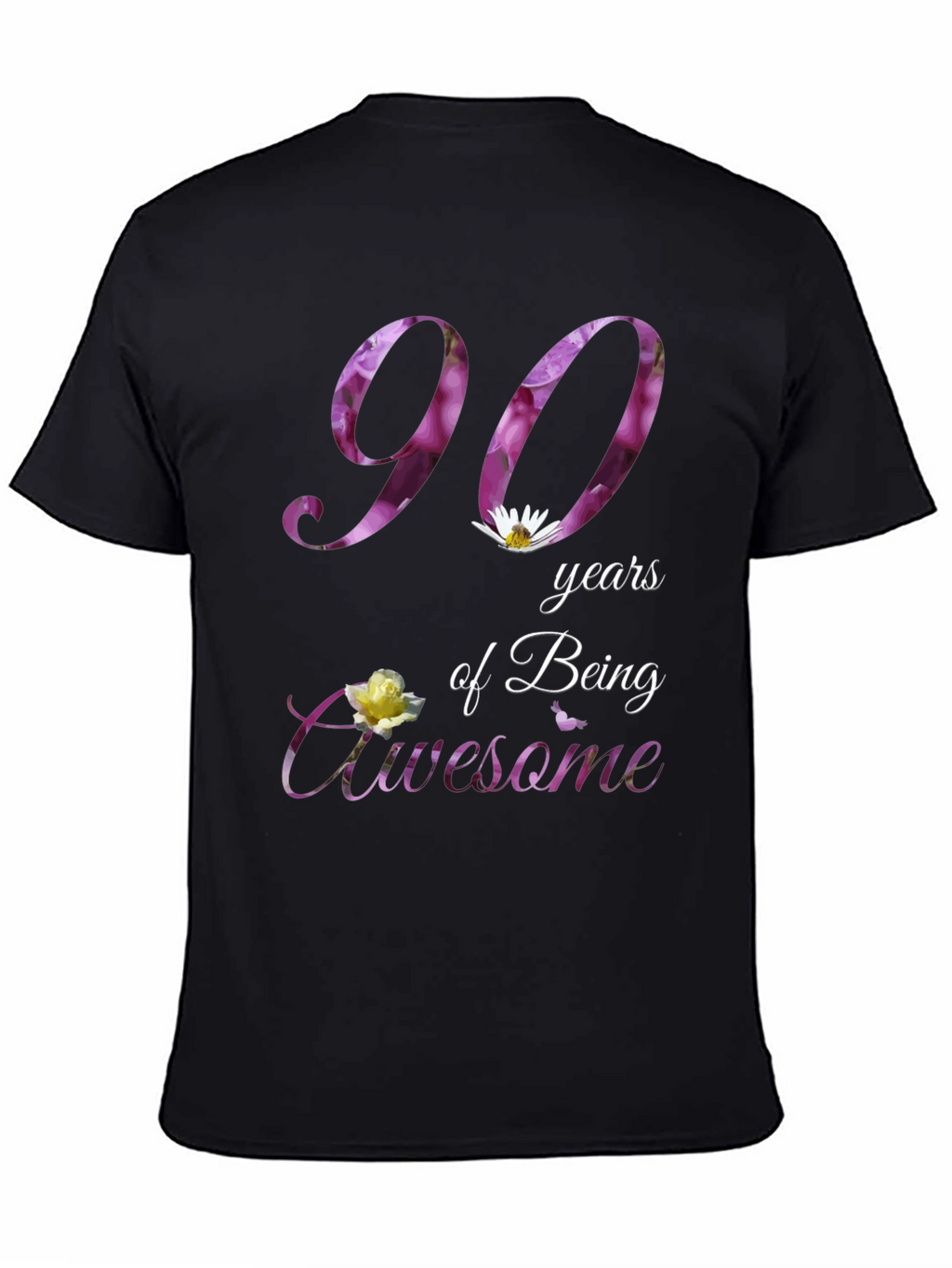 90 Years of Being Awesome Floral T-Shirt