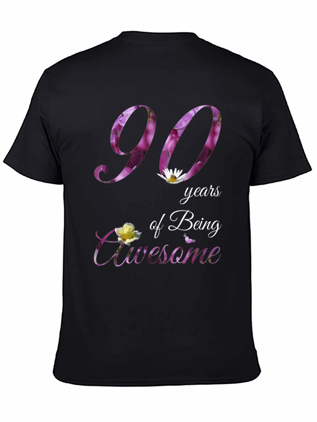 90 Years of Being Awesome Floral T-Shirt