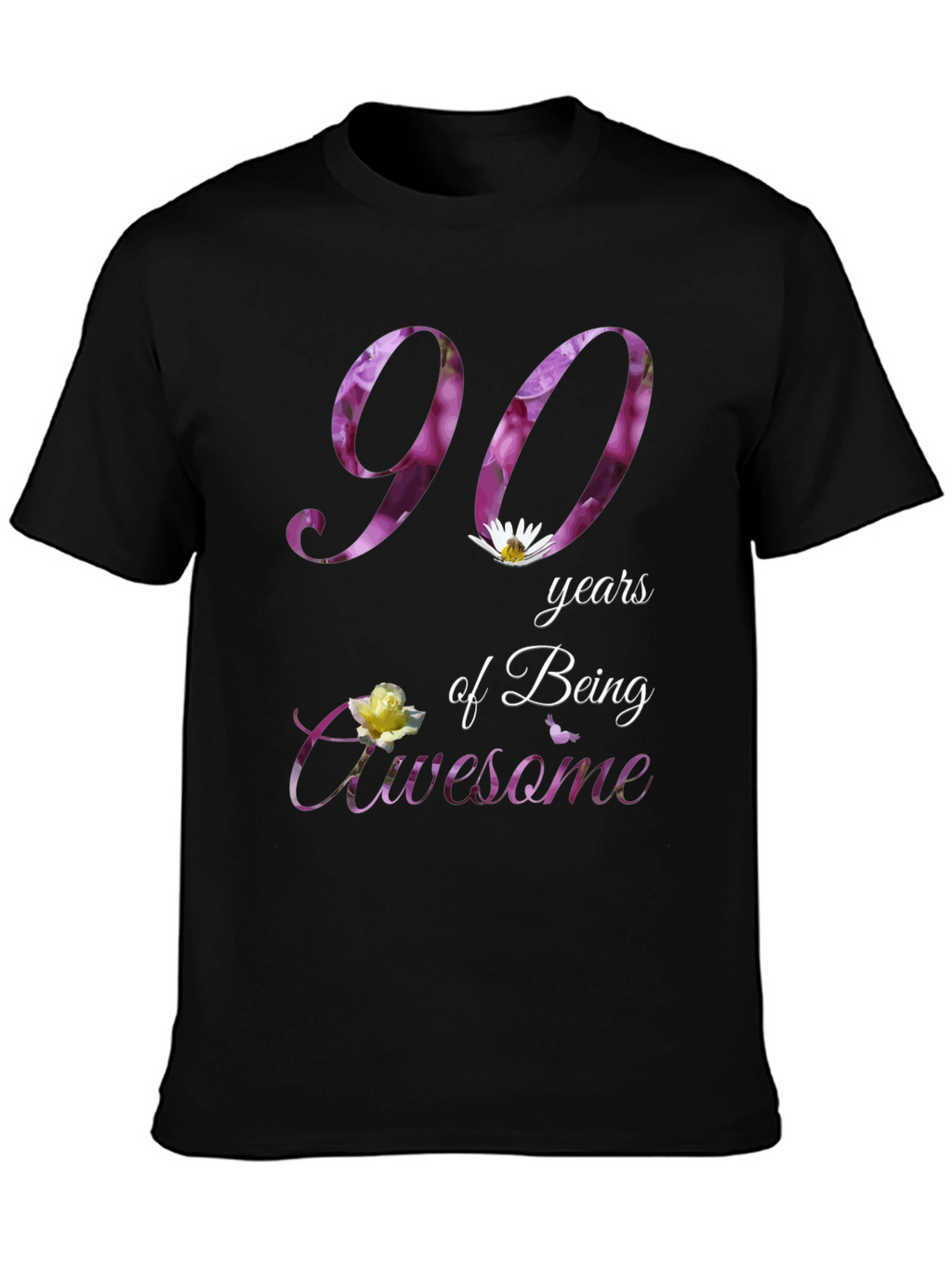 90 Years of Being Awesome Floral T-Shirt