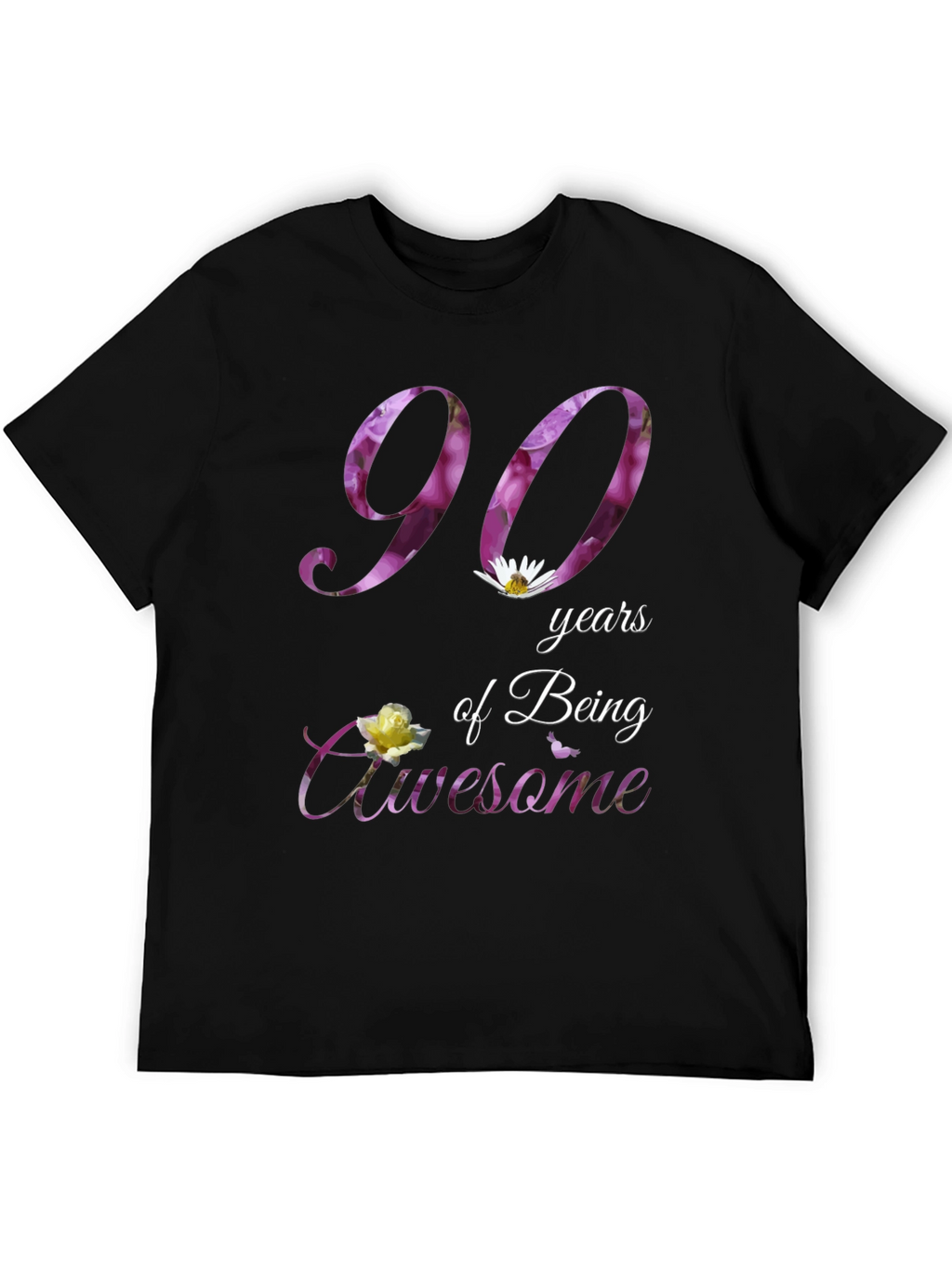 90 Years of Being Awesome Floral T-Shirt