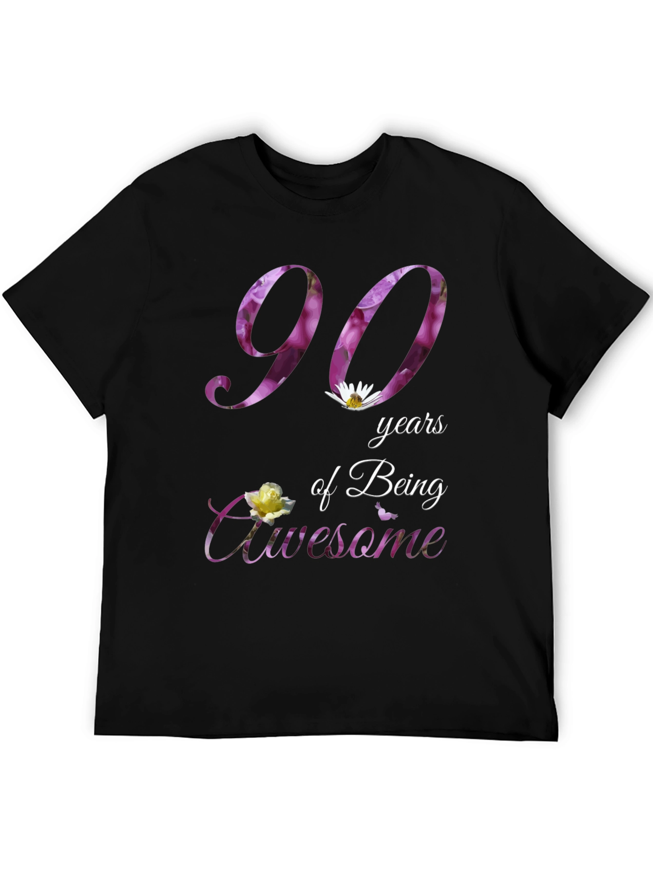 90 Years of Being Awesome Floral T-Shirt
