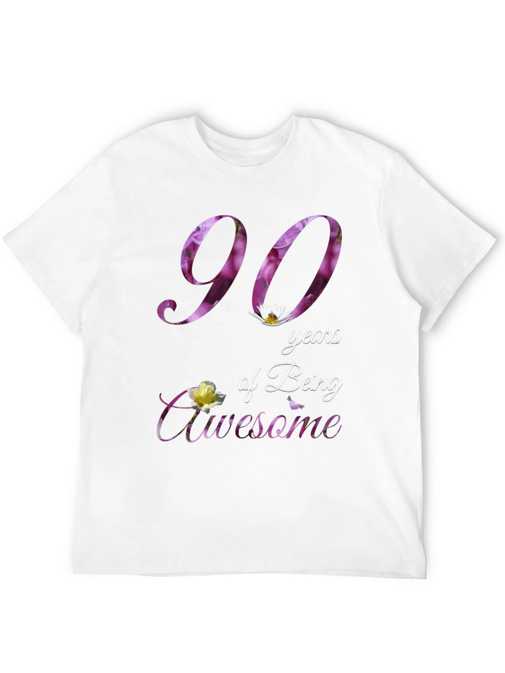 90 Years of Being Awesome Floral T-Shirt
