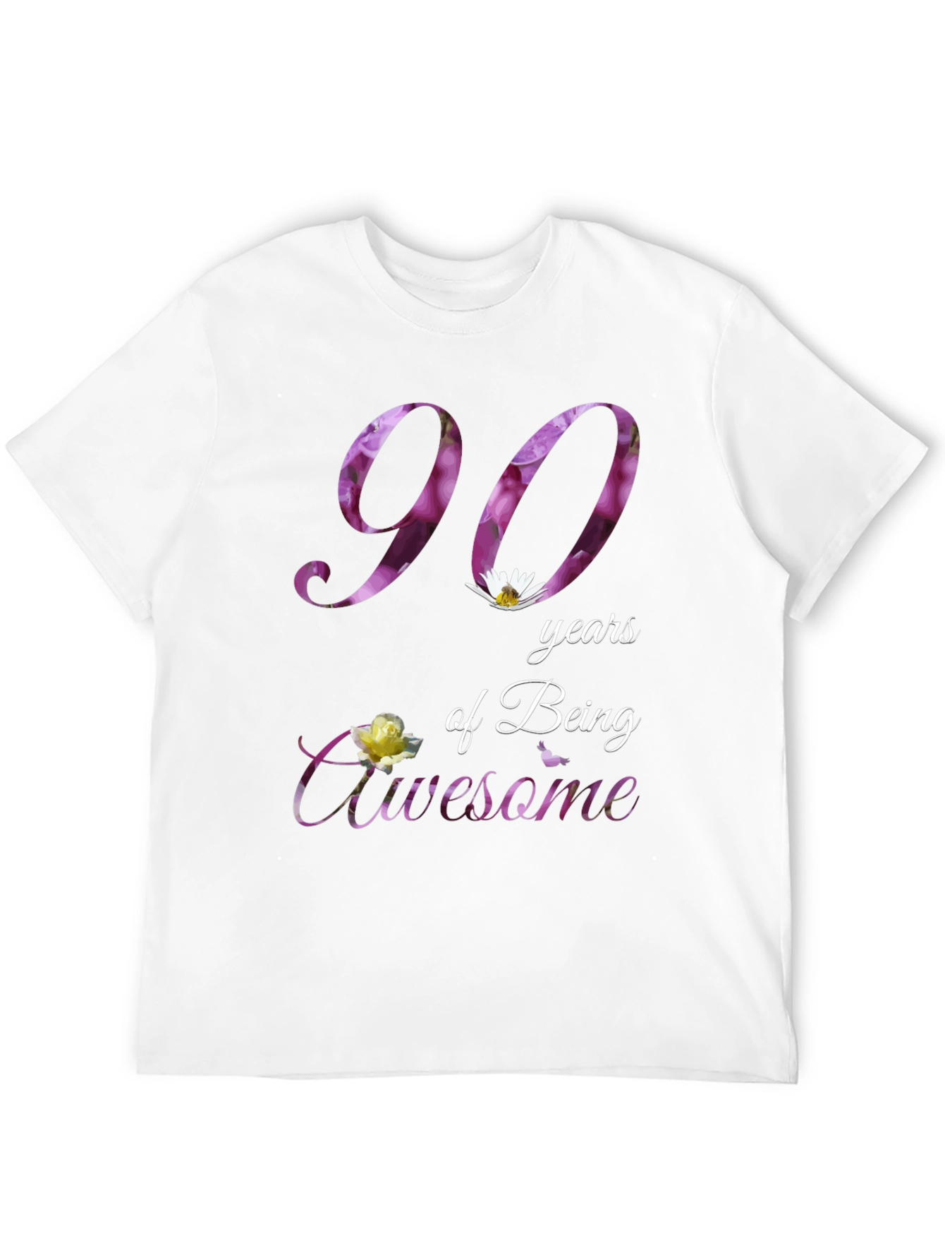 90 Years of Being Awesome Floral T-Shirt