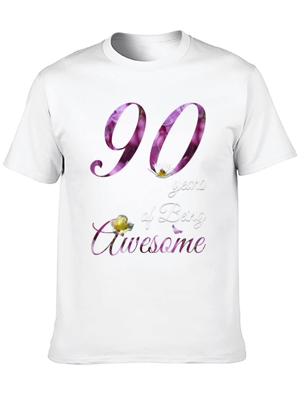 90 Years of Being Awesome Floral T-Shirt