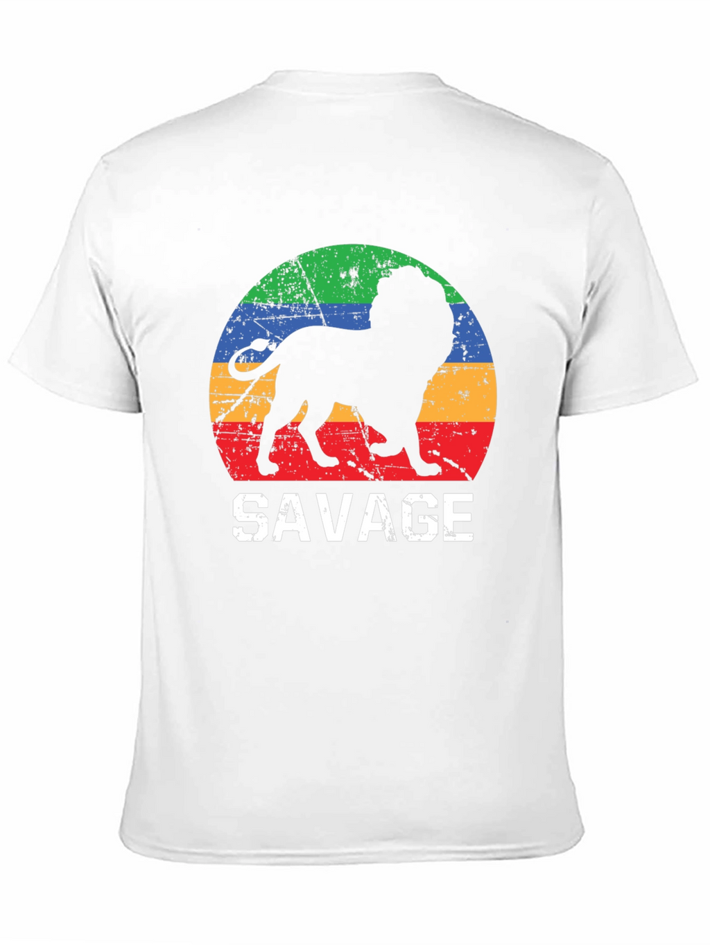 Mens Savage Lion Graphic Tee - Retro Style