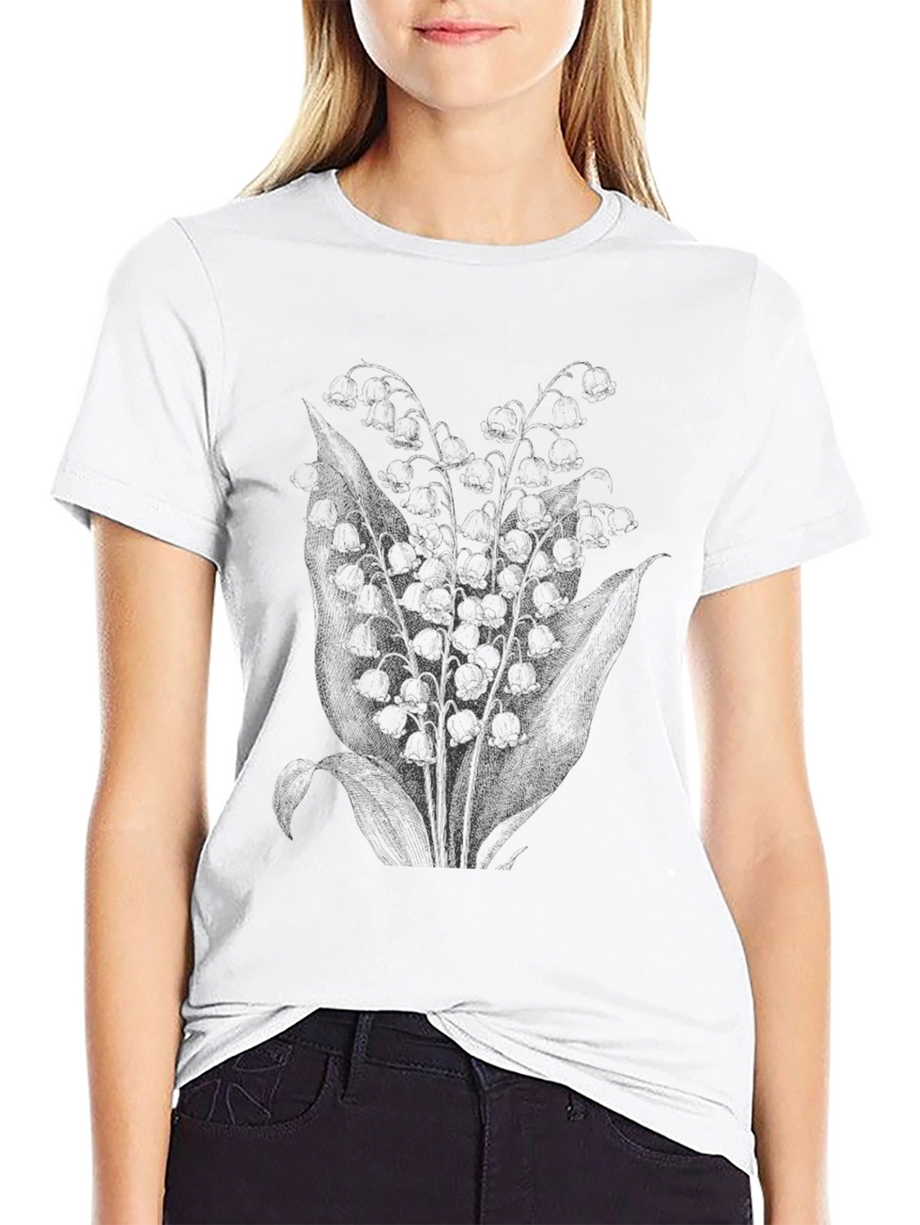 Mens Black Floral Graphic Print Tee