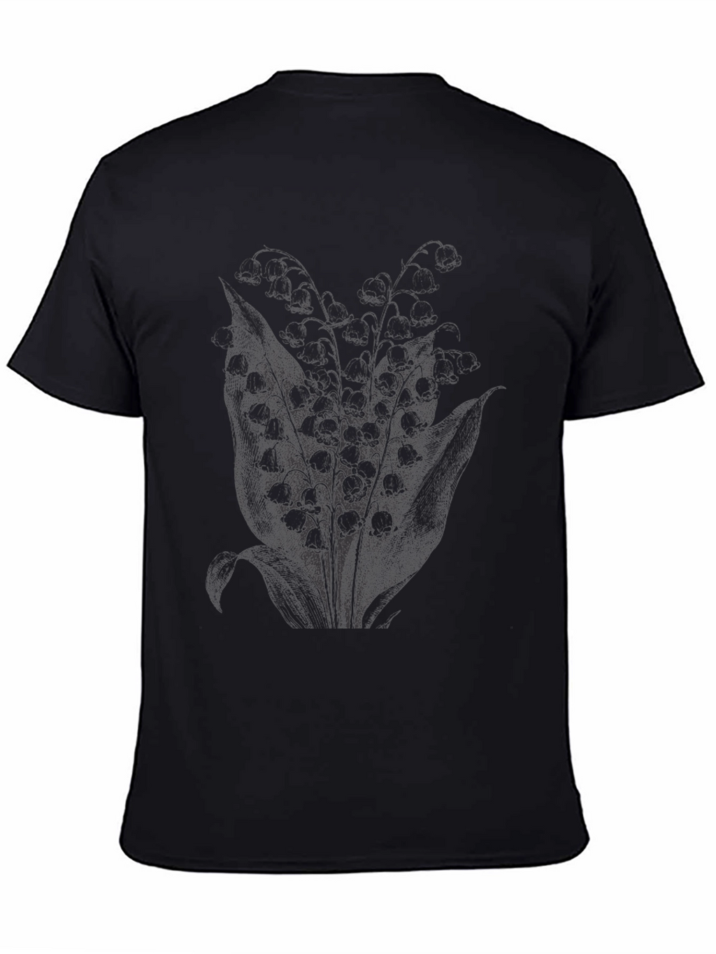 Mens Black Floral Graphic Print Tee