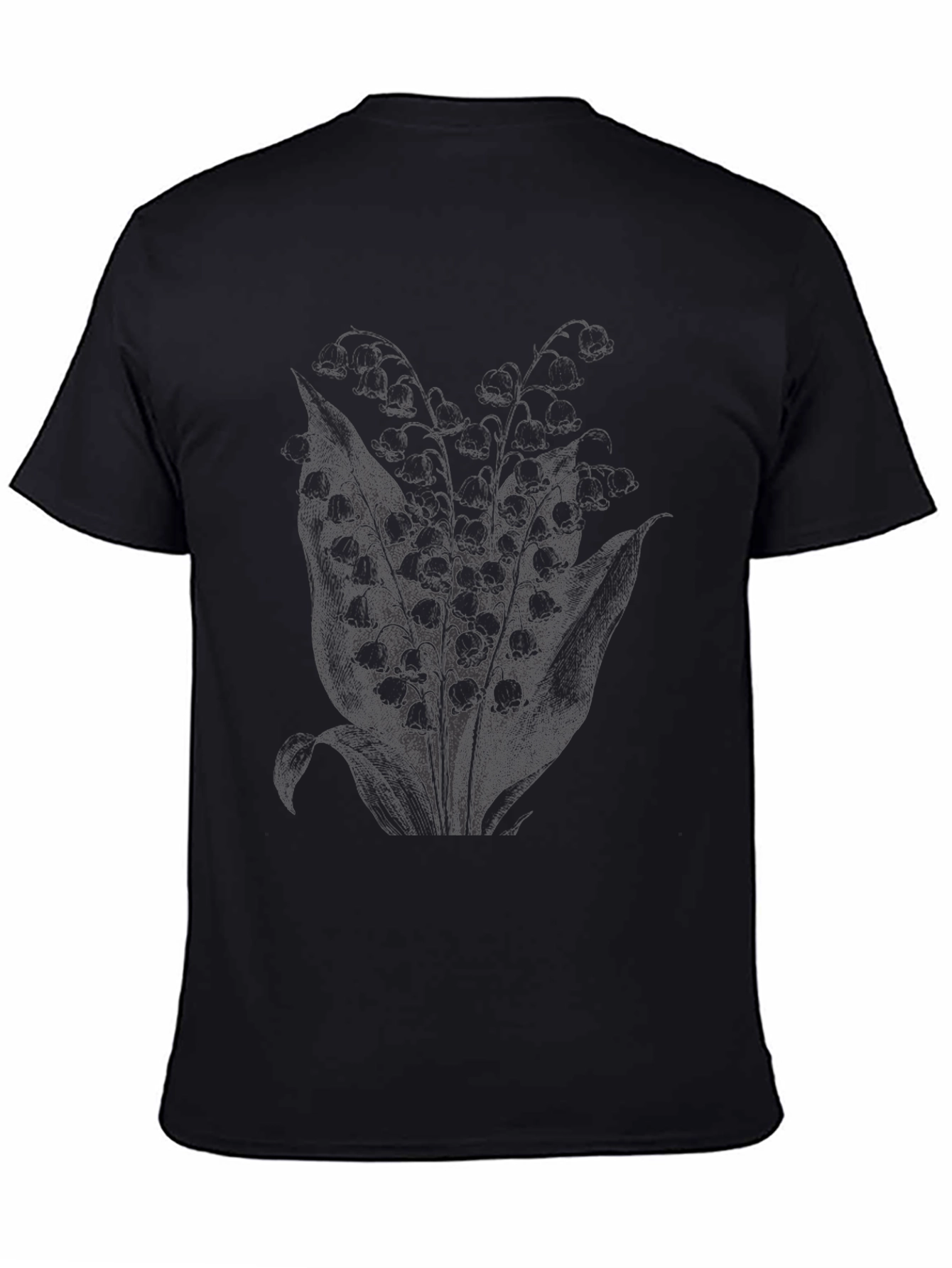 Mens Black Floral Graphic Print Tee