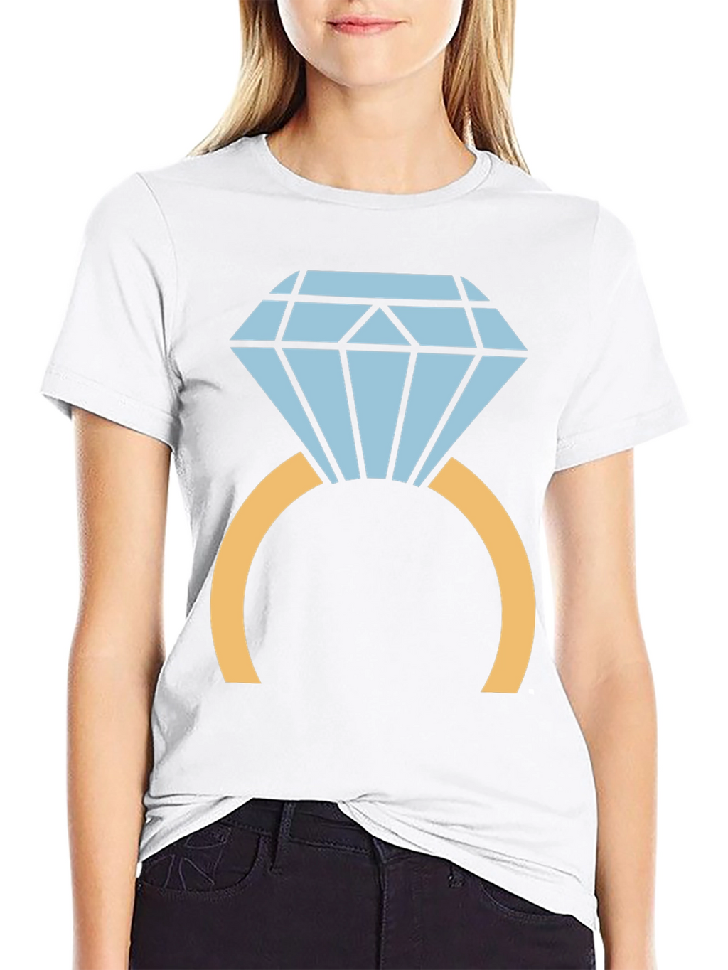 Diamond Ring Graphic Tee - Stylish Black T-Shirt