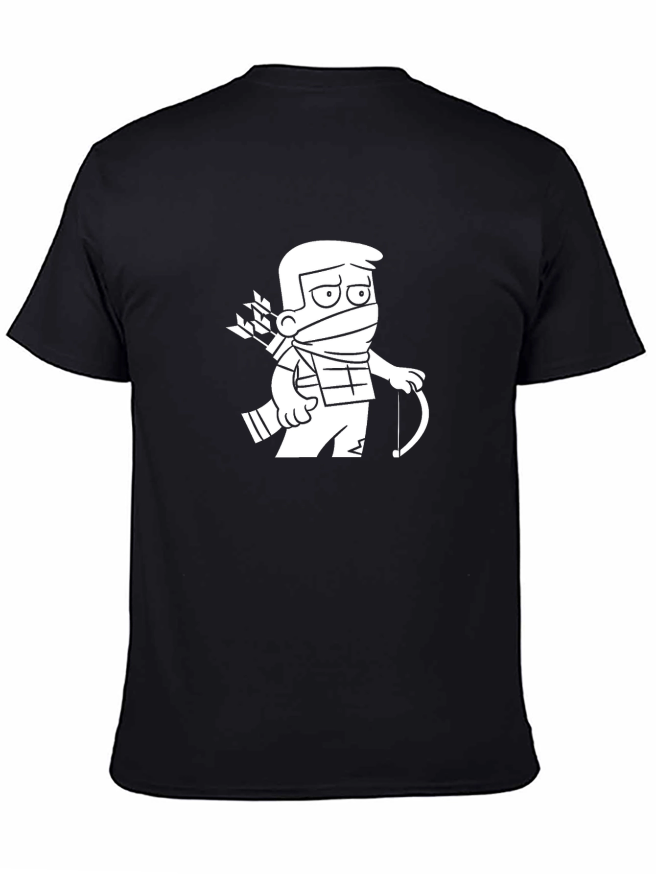 Cartoon Archer Graphic Tee - Black