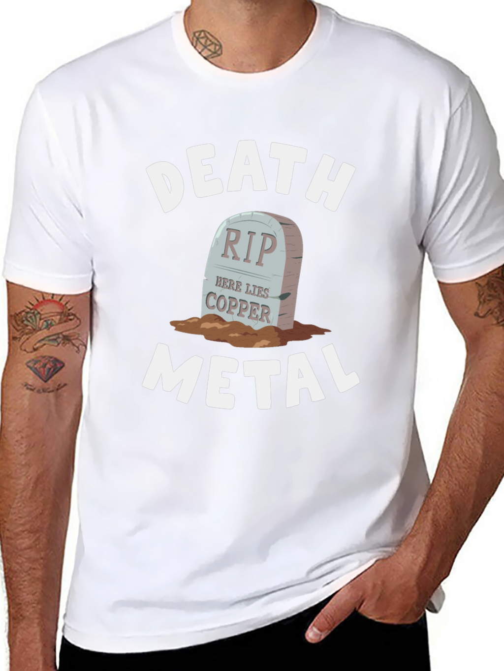 Death Metal Copper RIP Tombstone T-Shirt