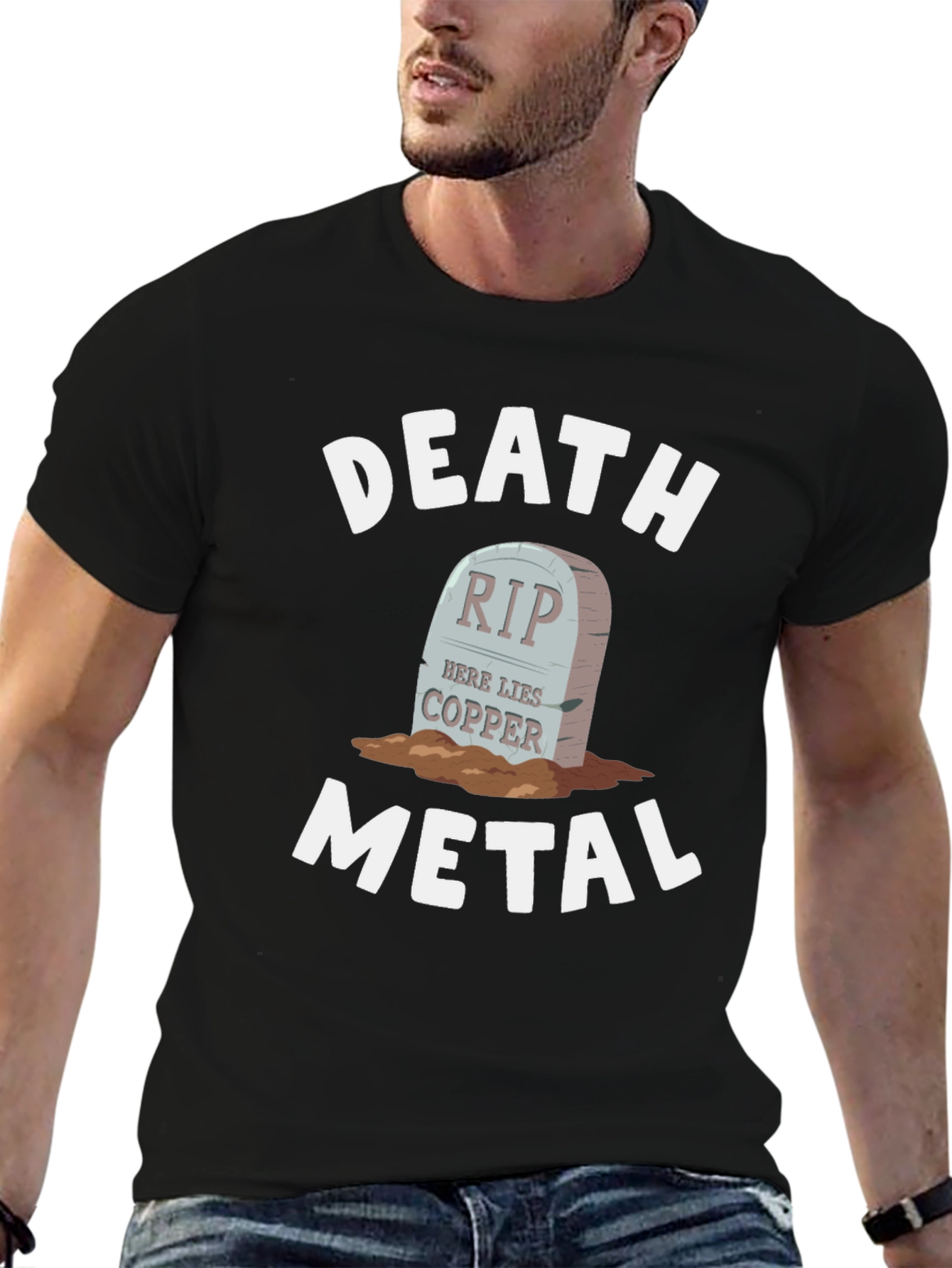 Death Metal Copper RIP Tombstone T-Shirt