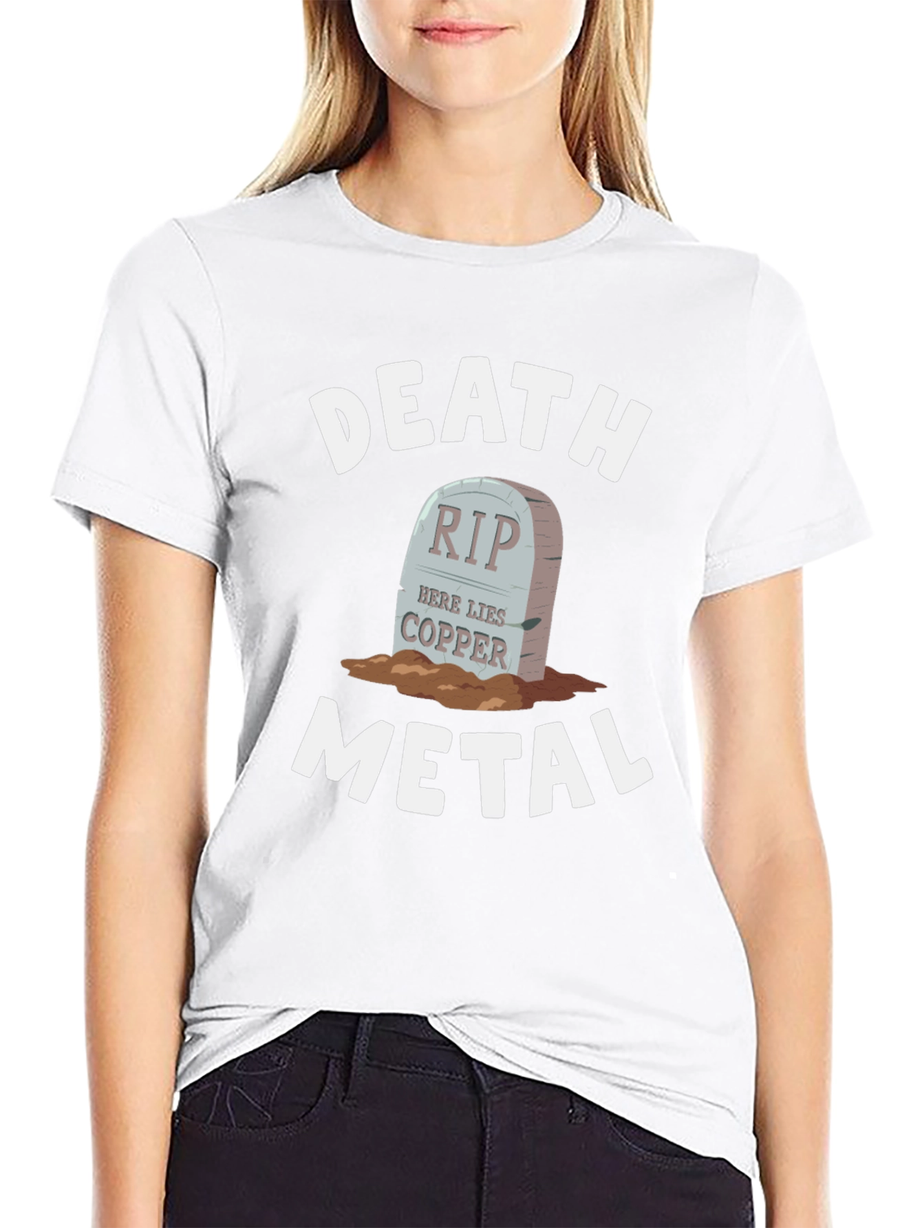 Death Metal Copper RIP Tombstone T-Shirt