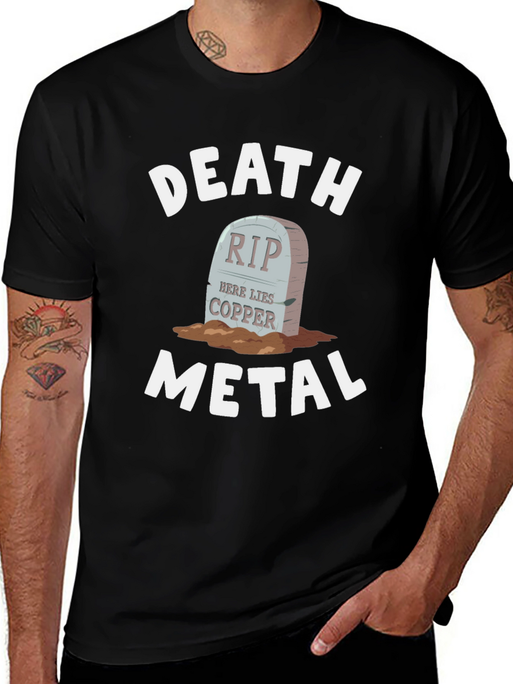 Death Metal Copper RIP Tombstone T-Shirt