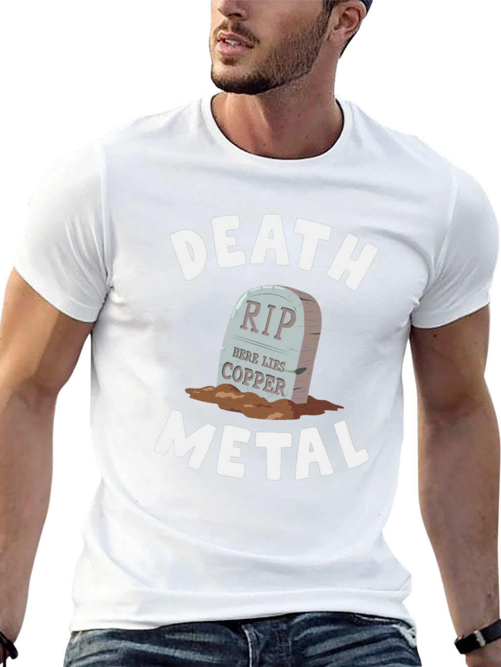 Death Metal Copper RIP Tombstone T-Shirt