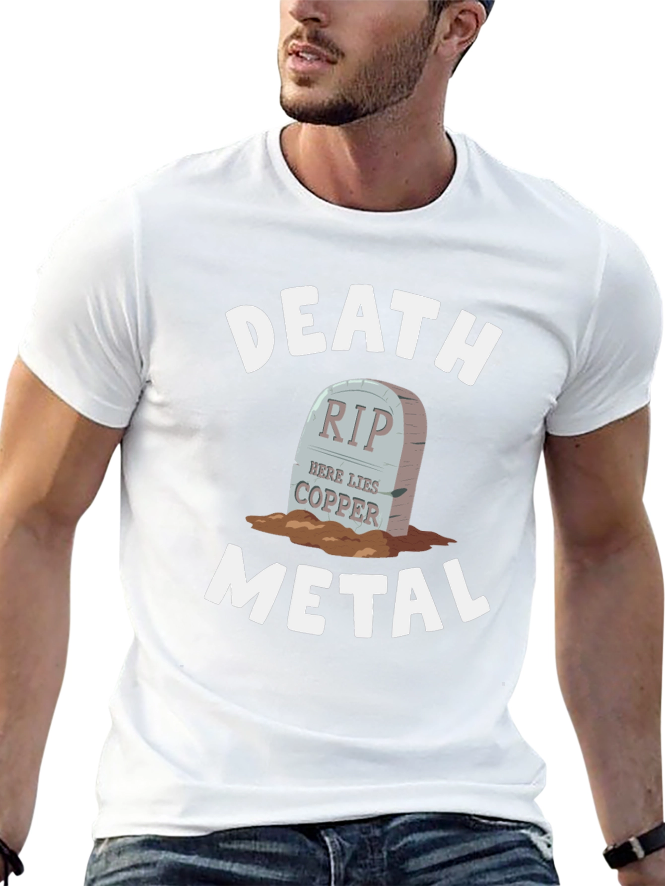 Death Metal Copper RIP Tombstone T-Shirt