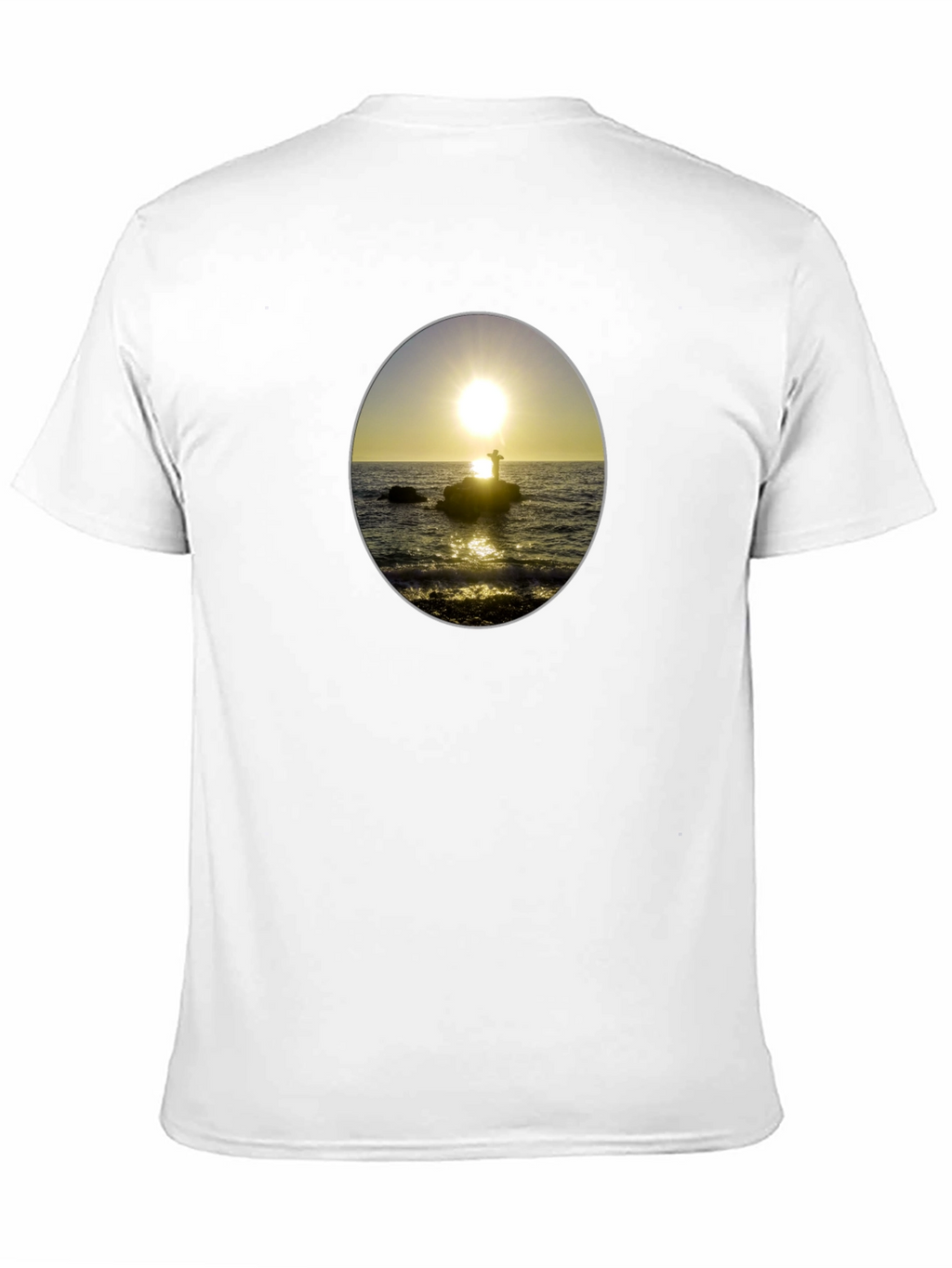 Sunset Seascape Graphic Tee - Black Casual T-Shirt