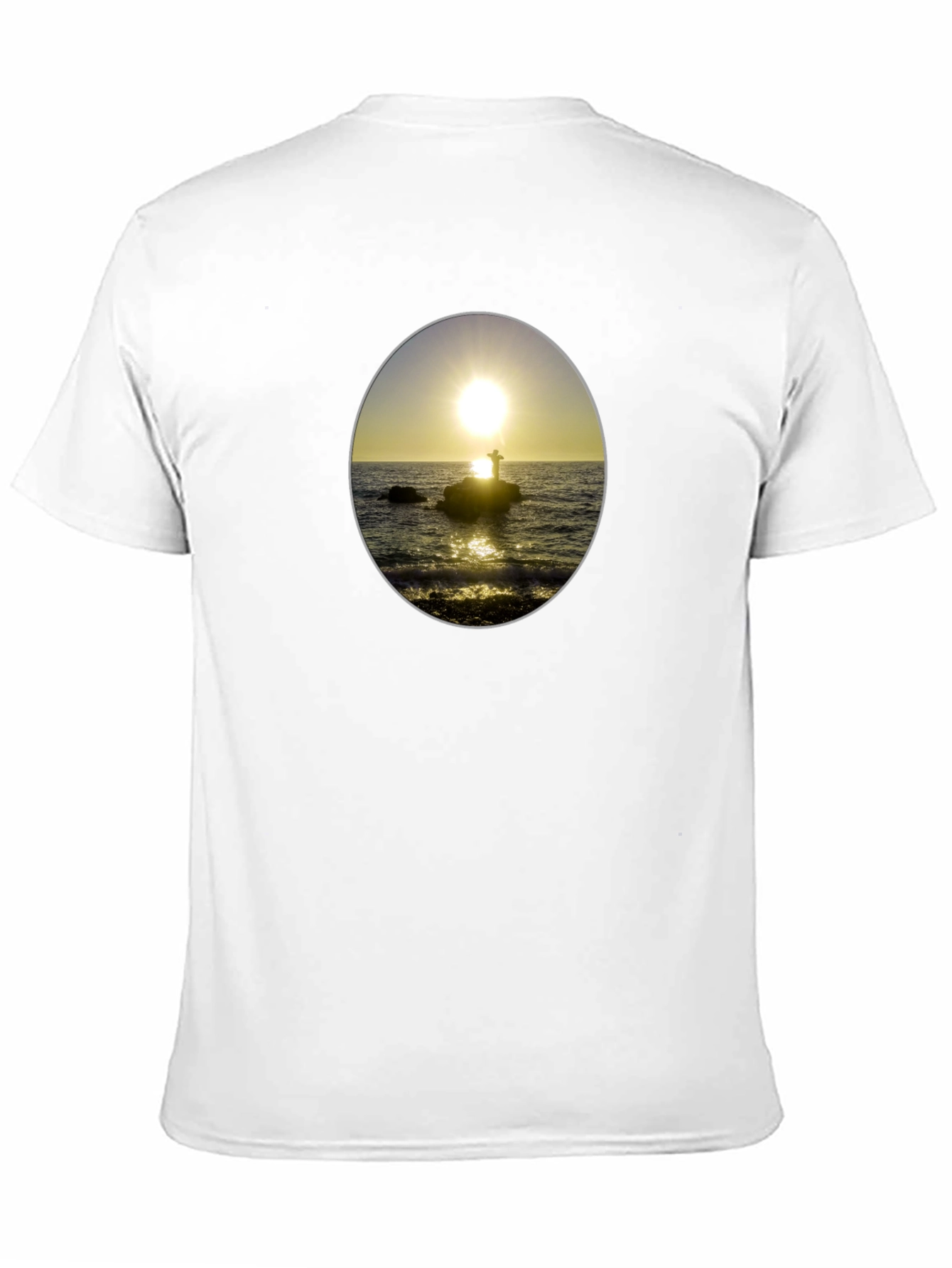 Sunset Seascape Graphic Tee - Black Casual T-Shirt