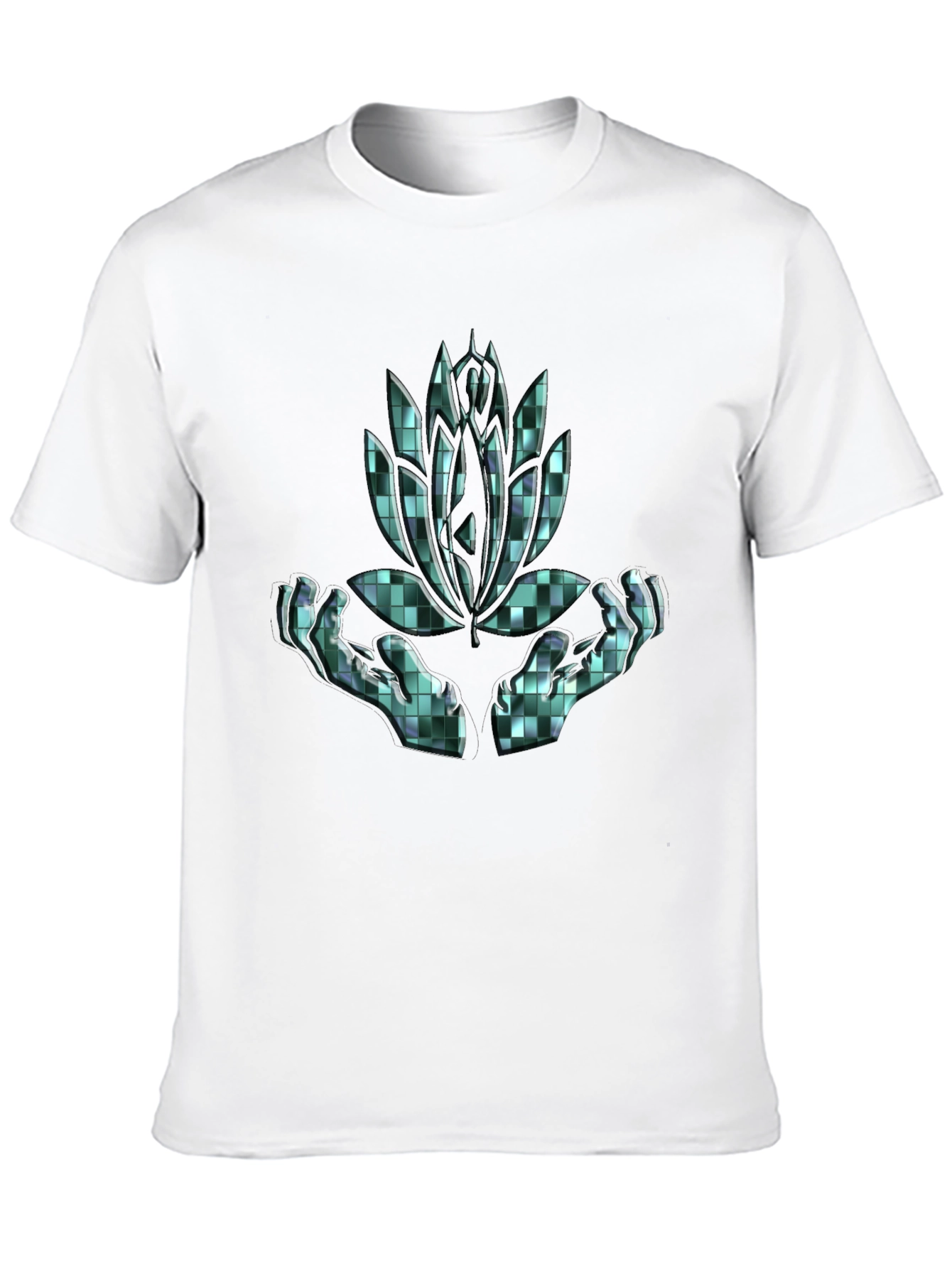 Lotus Hands Graphic Tee - Black Cotton Comfort