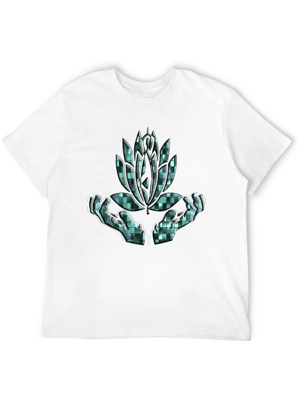Lotus Hands Graphic Tee - Black Cotton Comfort