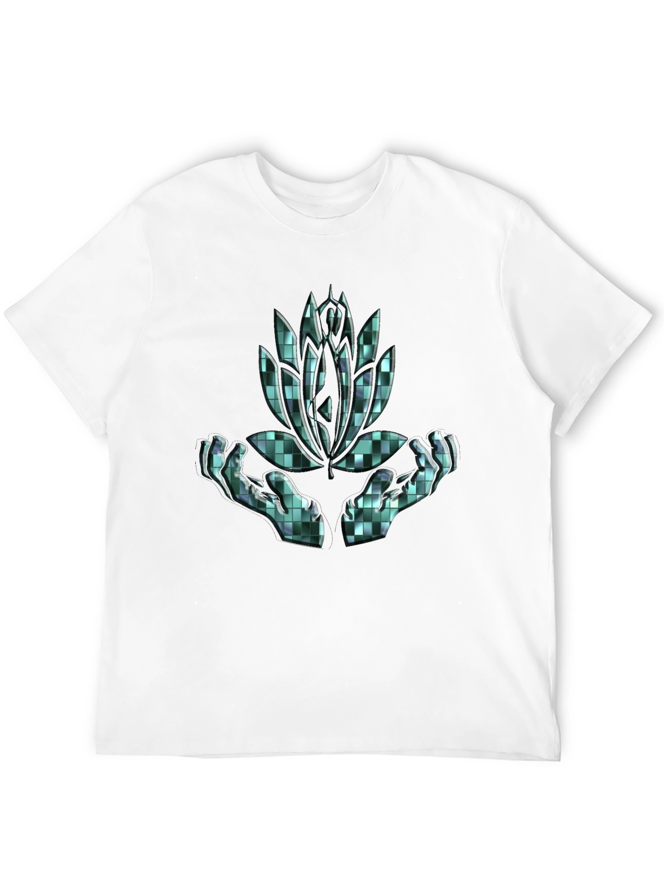 Lotus Hands Graphic Tee - Black Cotton Comfort