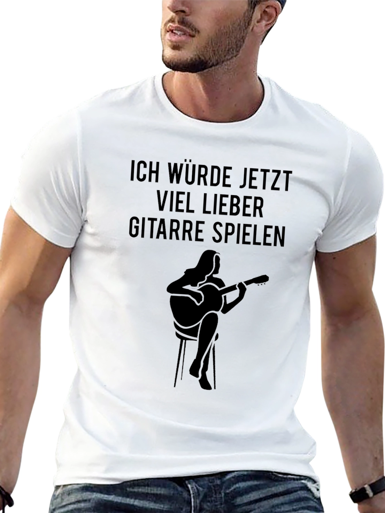 Guitar Player T-Shirt - Id Rather Play Guitar