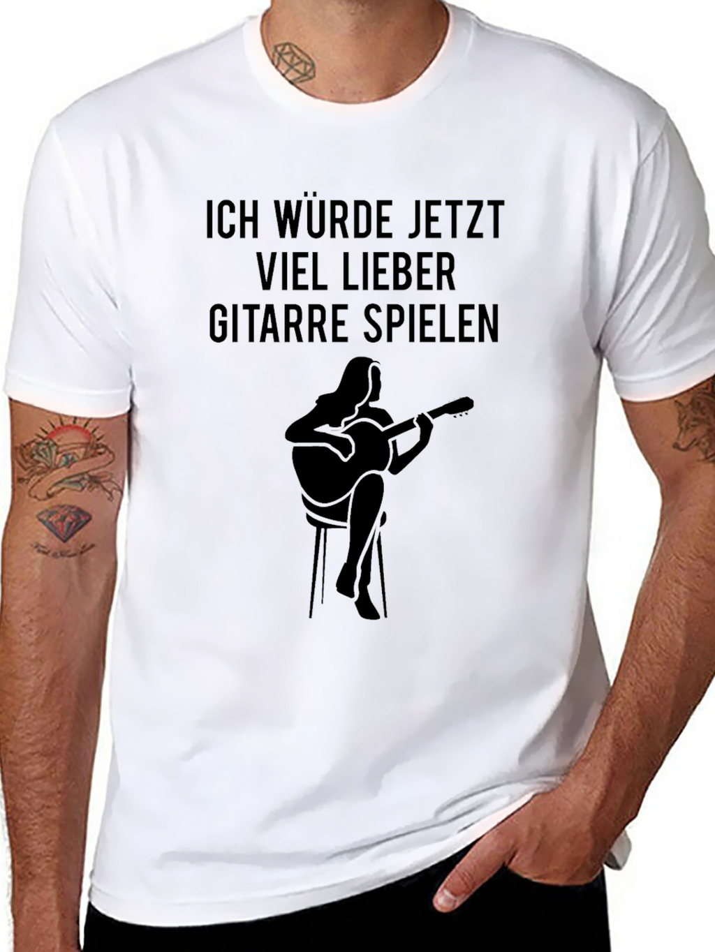 Guitar Player T-Shirt - Id Rather Play Guitar