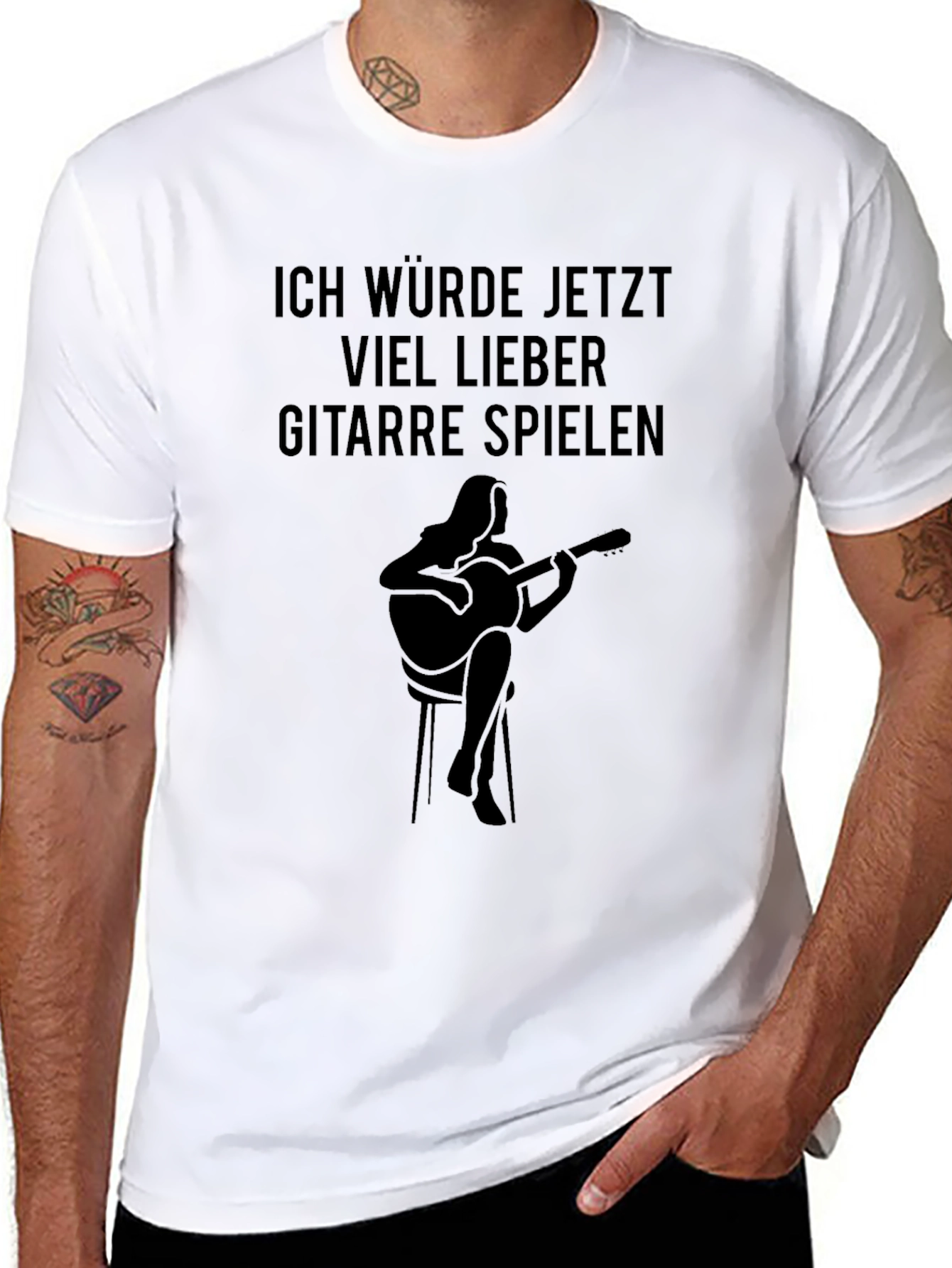 Guitar Player T-Shirt - Id Rather Play Guitar