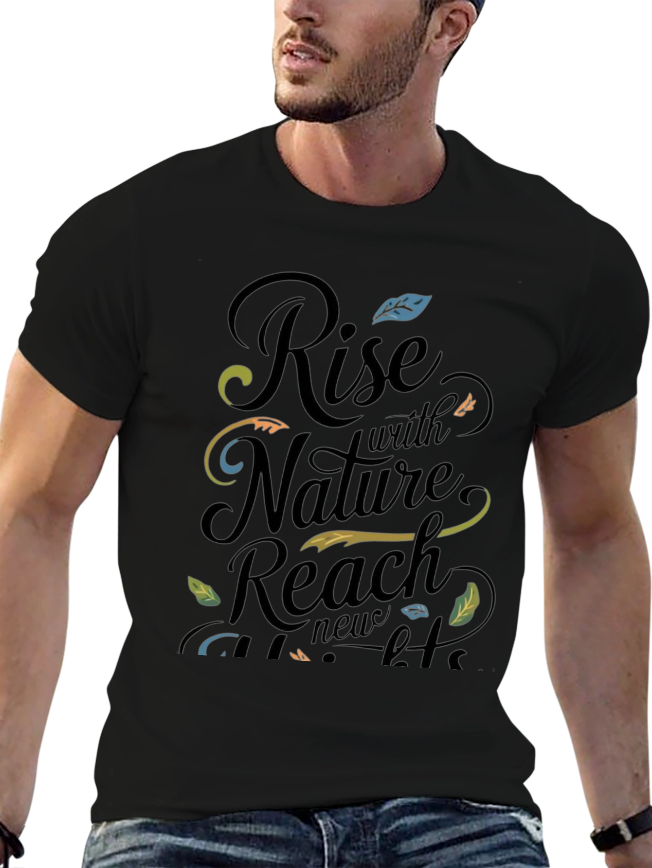 Nature-Inspired Graphic Tee: Rise With Nature