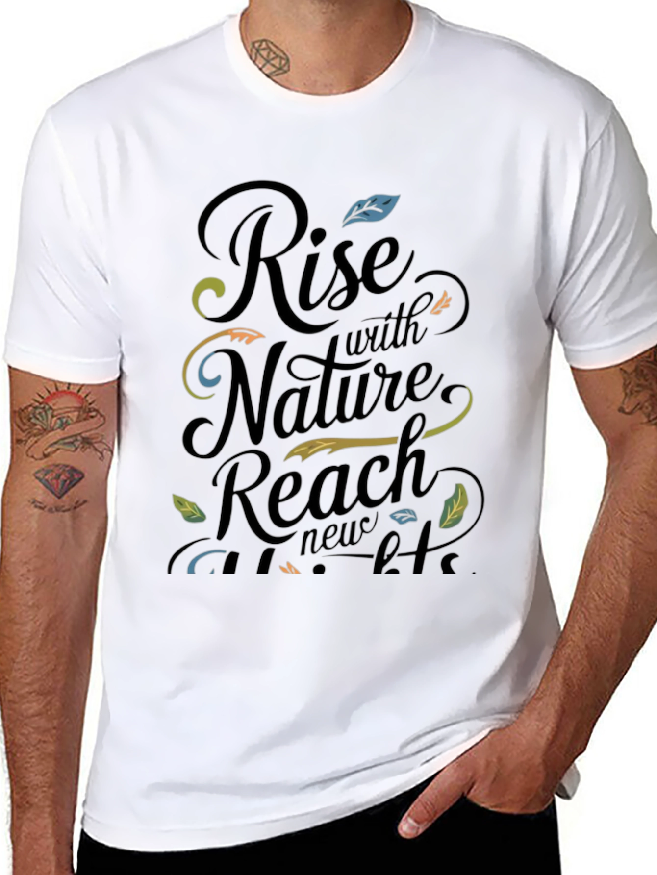 Nature-Inspired Graphic Tee: Rise With Nature