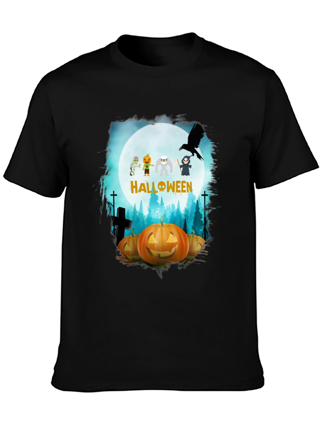 Halloween Character Pumpkin Graphic Tee