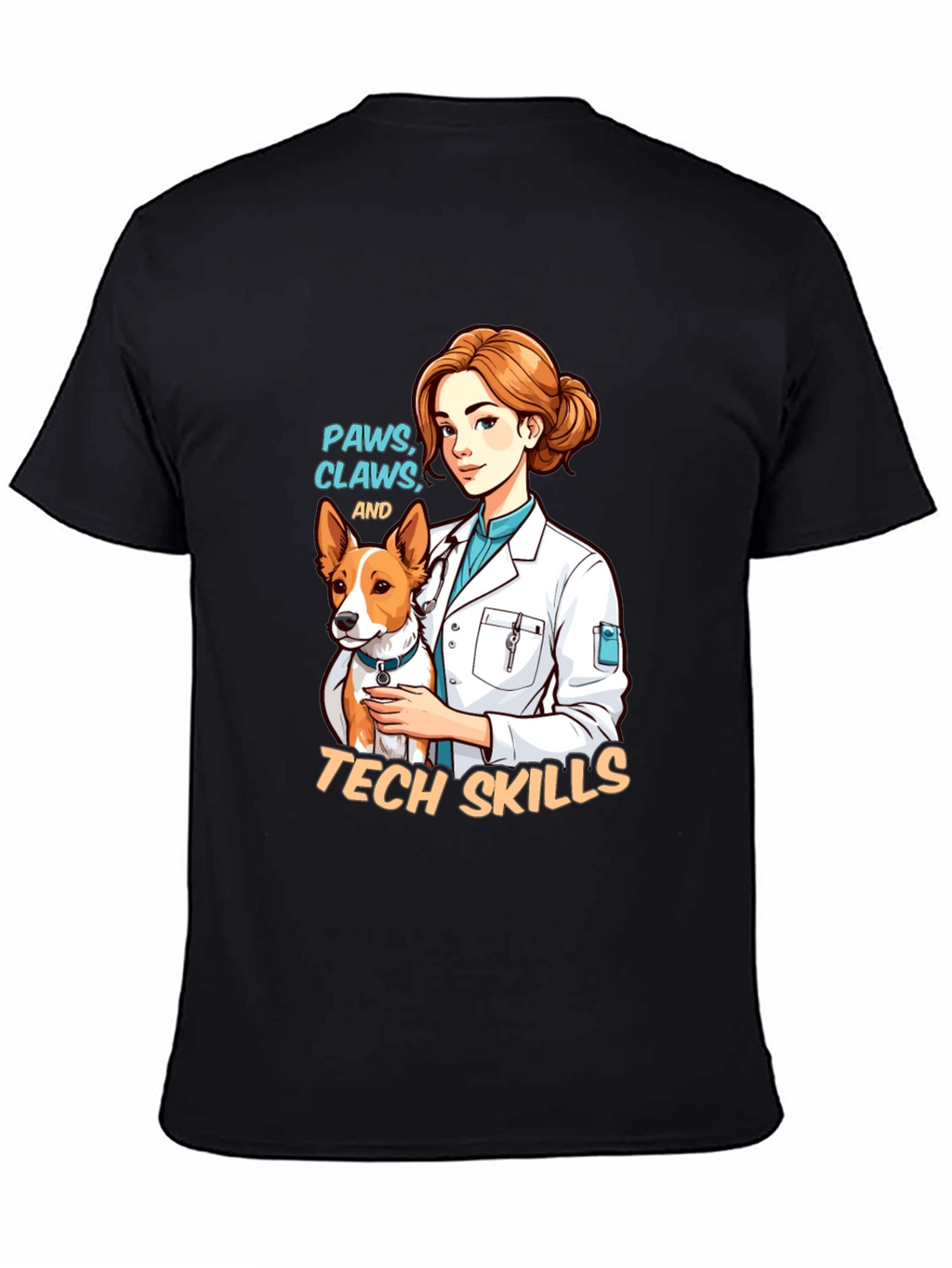 Vet Tech Paws Claws and Tech Skills T-Shirt