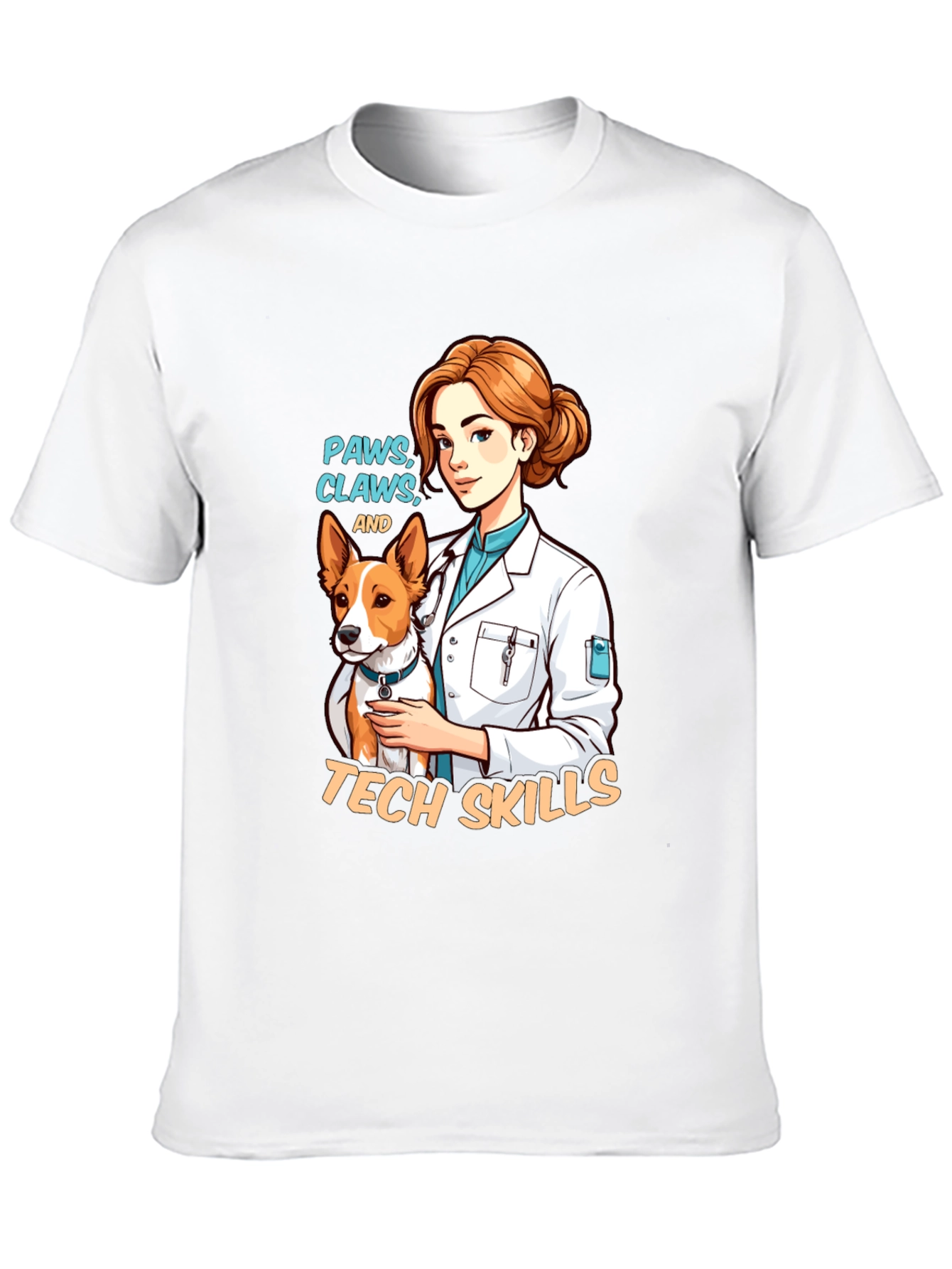 Vet Tech Paws Claws and Tech Skills T-Shirt