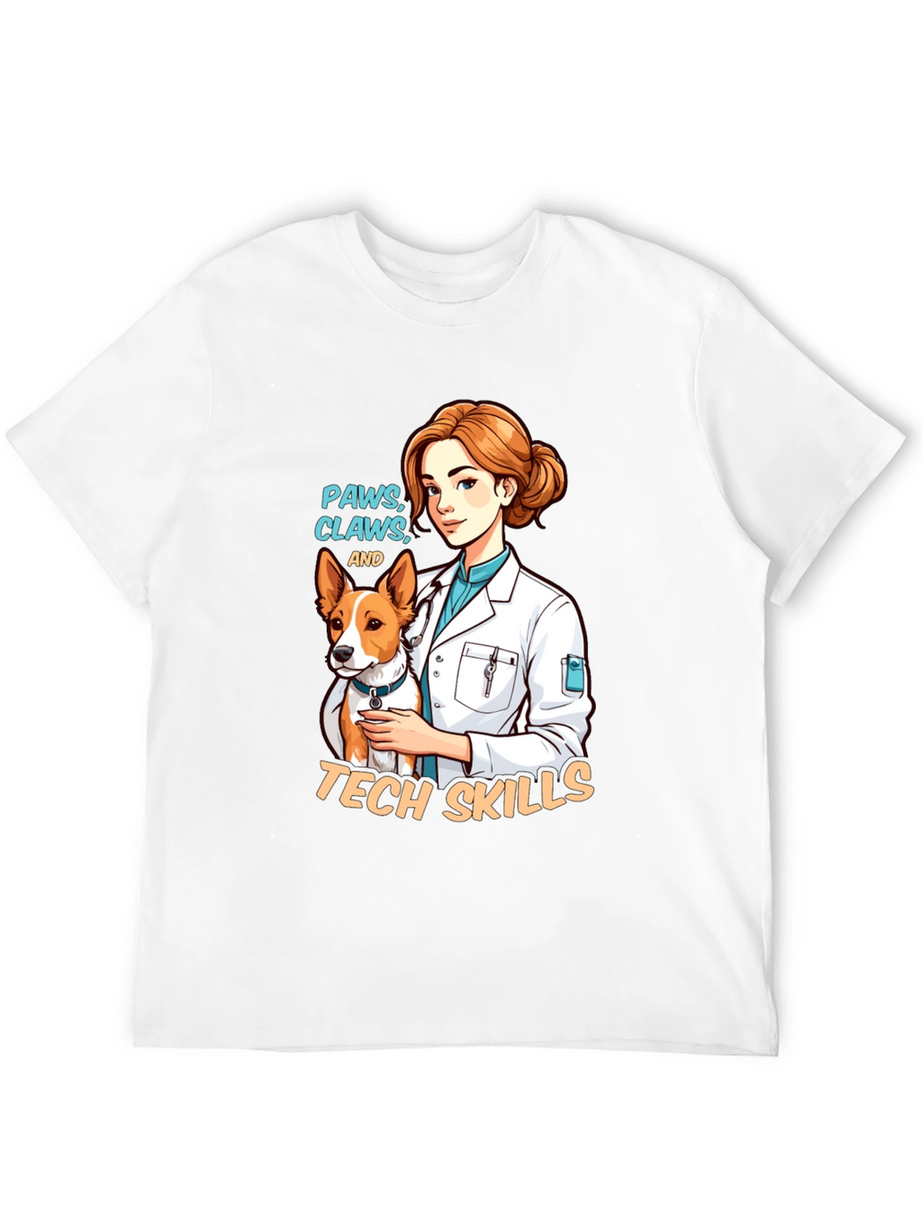 Vet Tech Paws Claws and Tech Skills T-Shirt