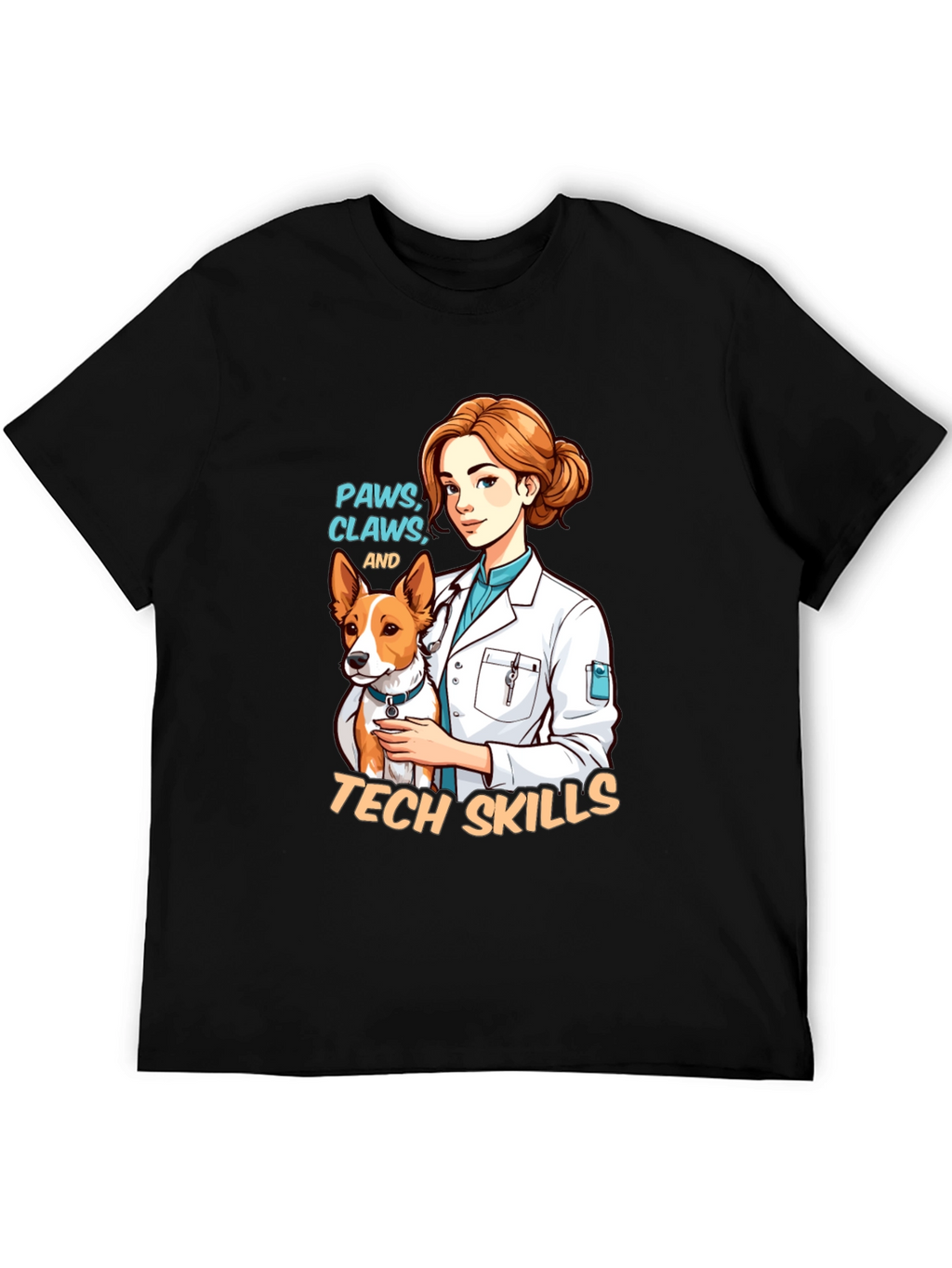 Vet Tech Paws Claws and Tech Skills T-Shirt