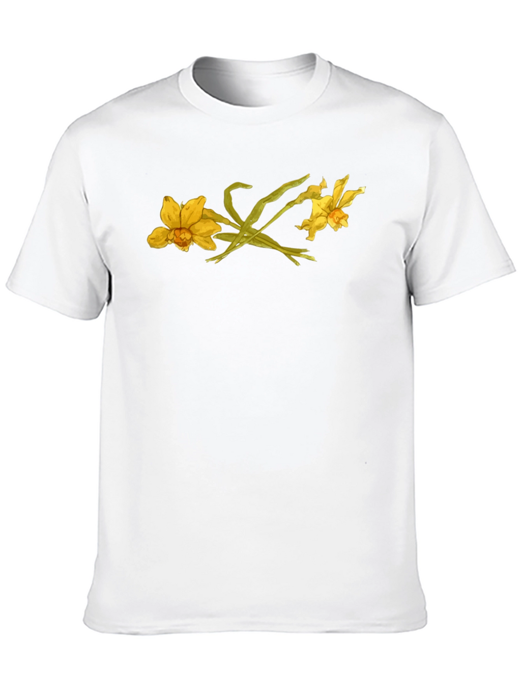 Floral Graphic Black T-Shirt - Daffodil Design