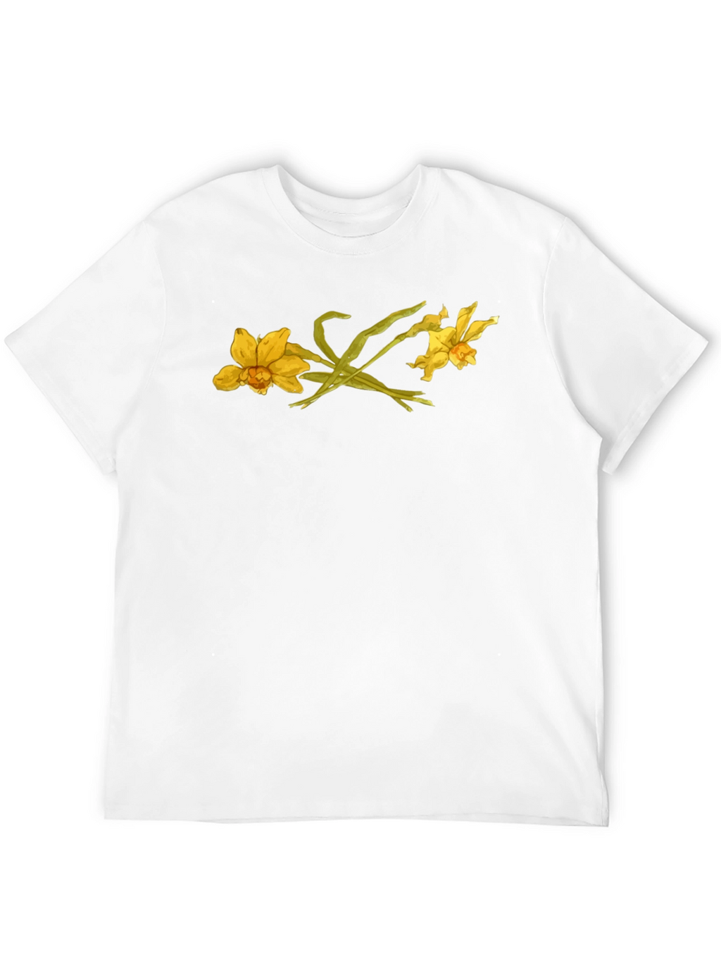 Floral Graphic Black T-Shirt - Daffodil Design