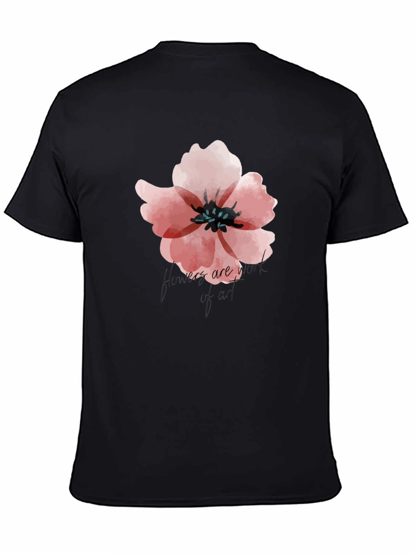 Floral Graphic Black T-Shirt - Flowers Are Art