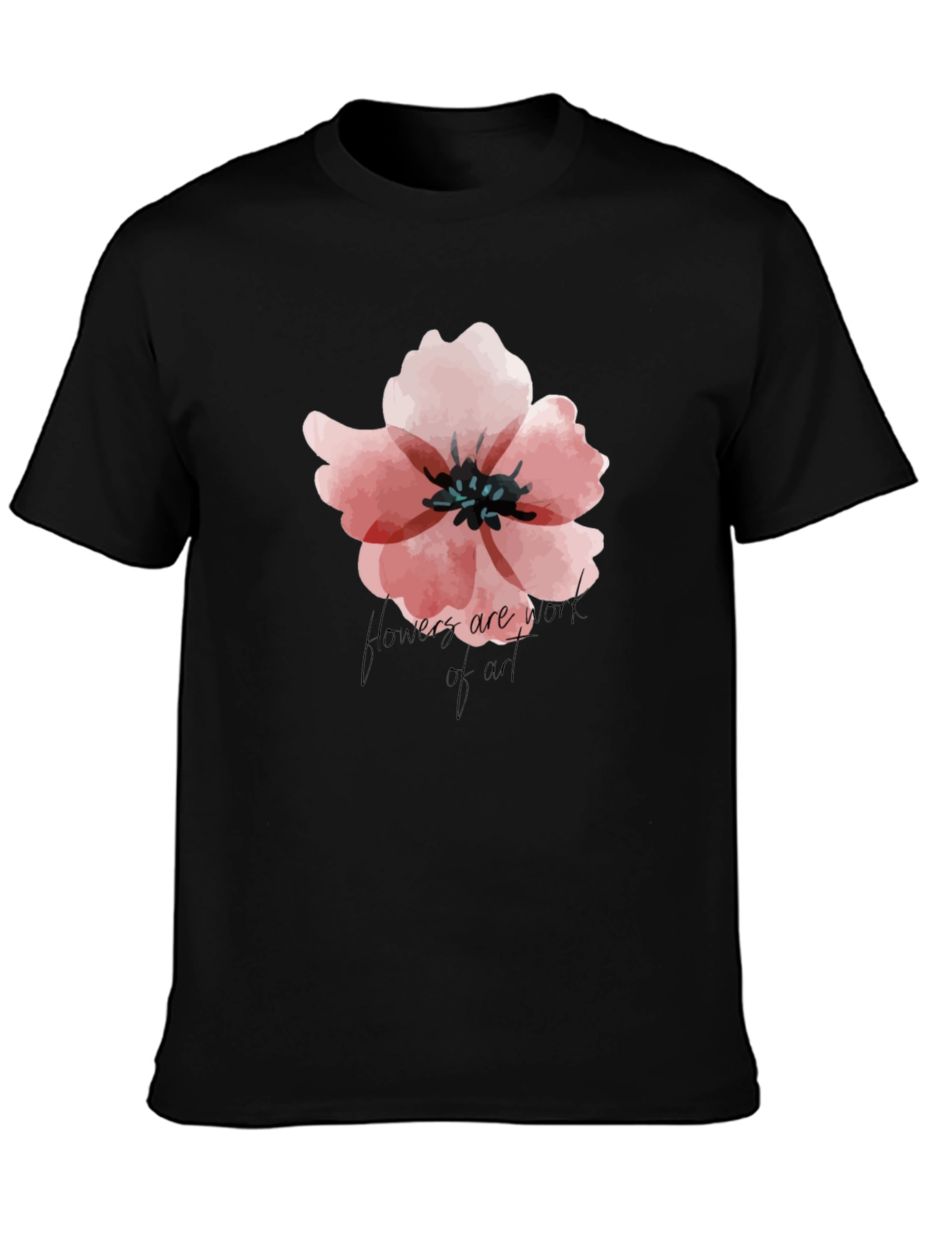 Floral Graphic Black T-Shirt - Flowers Are Art